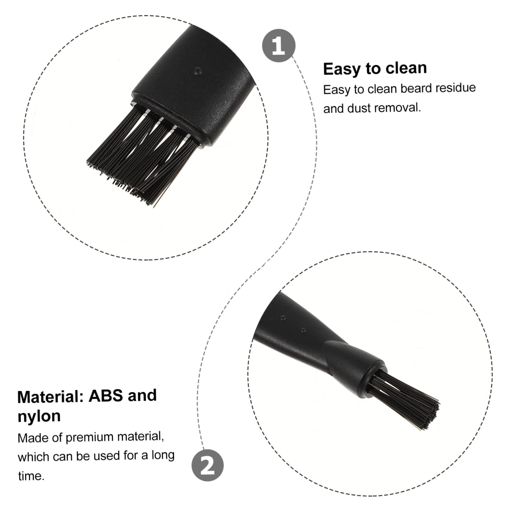 Hemoton 10-Pack Electric Razor Cleaning Brushes - Double Sided Shaver Brush for Electric Razors & Clippers - Black Grooming Brush for Men's Shaving & Beard Trimming - Perfect for Home, Salon & Travel Use