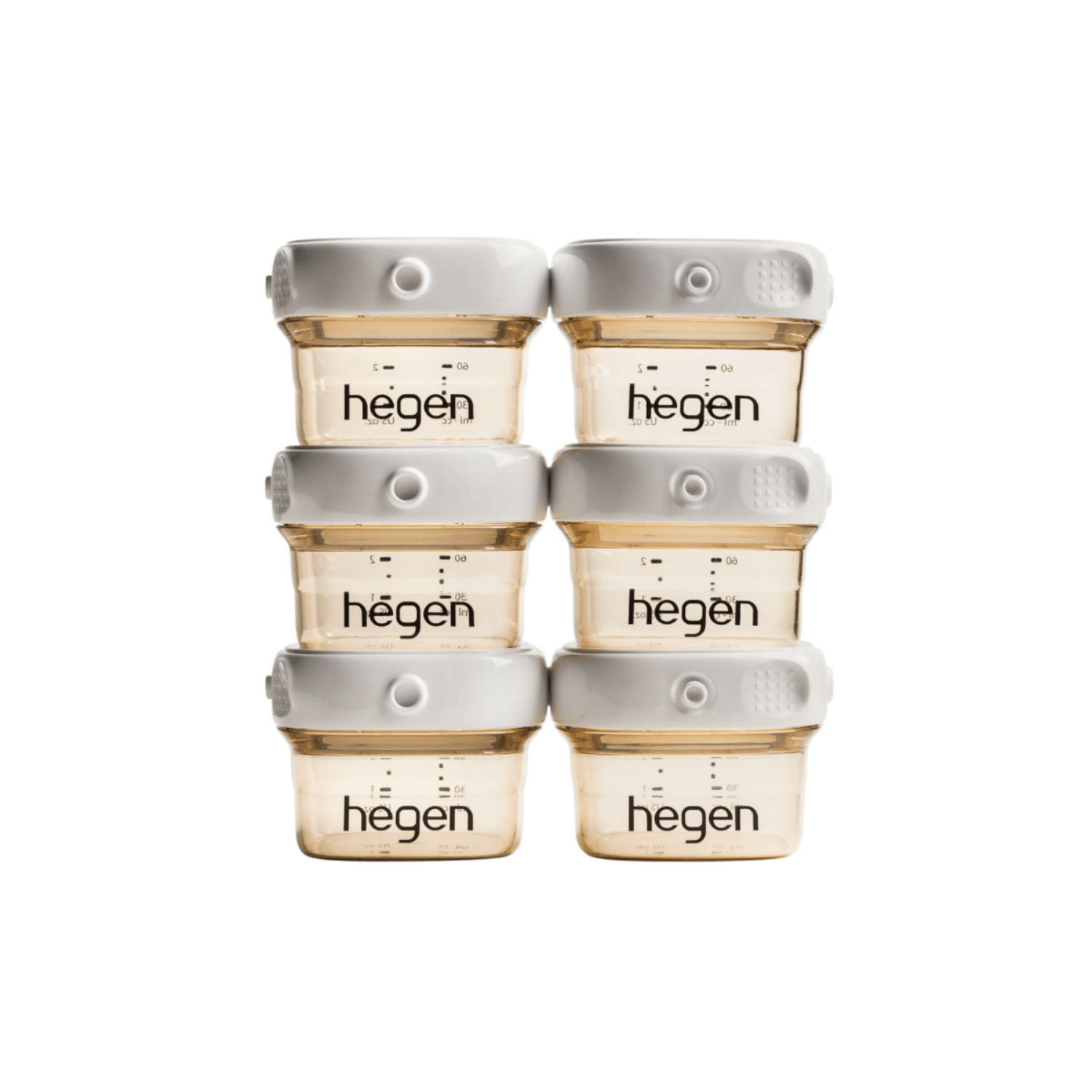 Hegen PCTO™ 60ml/2oz PPSU Breast Milk Storage Containers, 6 Pack - Perfect for Breastfeeding Moms, Travel & Baby Bottle Feeding