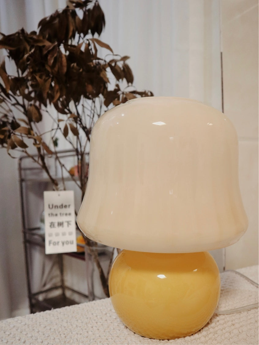 Creamy Mushroom Table Lamp - Soft Glow Night Light for Bedroom, Nursery, Living Room - Modern Decorative Lighting for Cozy Ambiance