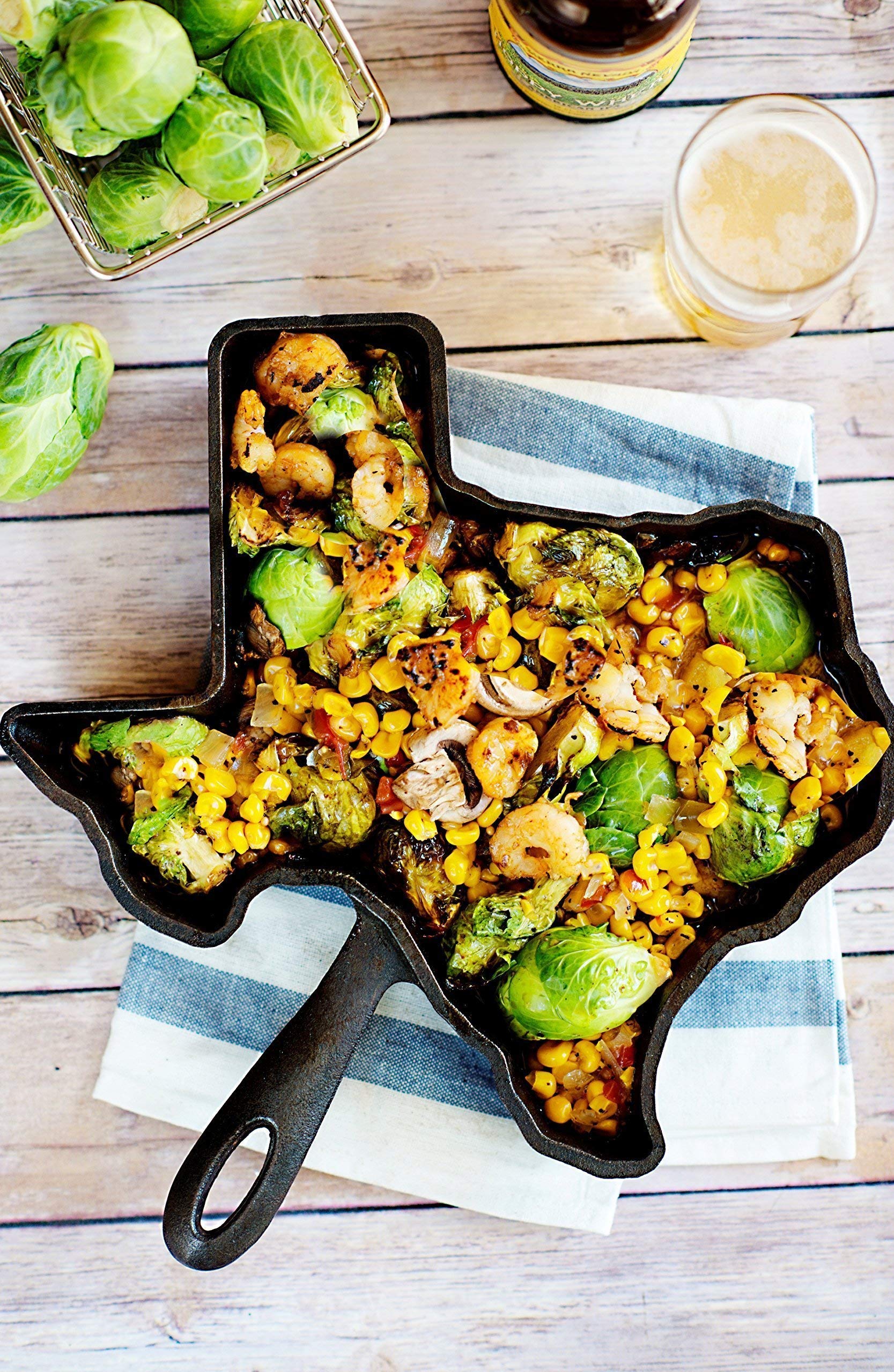 Texas Pre-Seasoned Cast Iron Skillet - Heirloom Quality, Made in USA | Perfect for Camping, Grilling & Outdoor Cooking