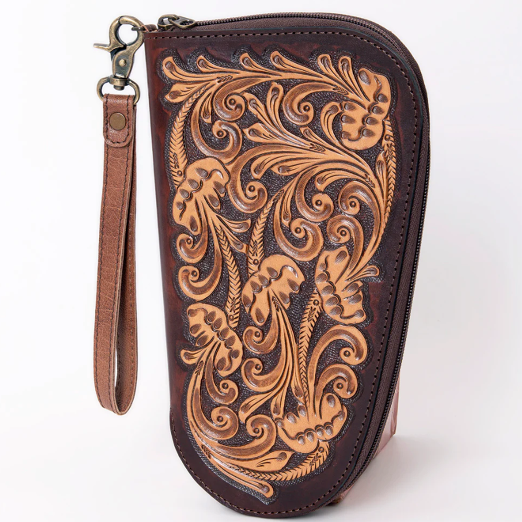 American Darling Genuine Tooled Leather Pistol Case - Premium Handcrafted Gun Holster for Pistols & Revolvers | Perfect for Hunting, Shooting Range & Outdoor Adventures