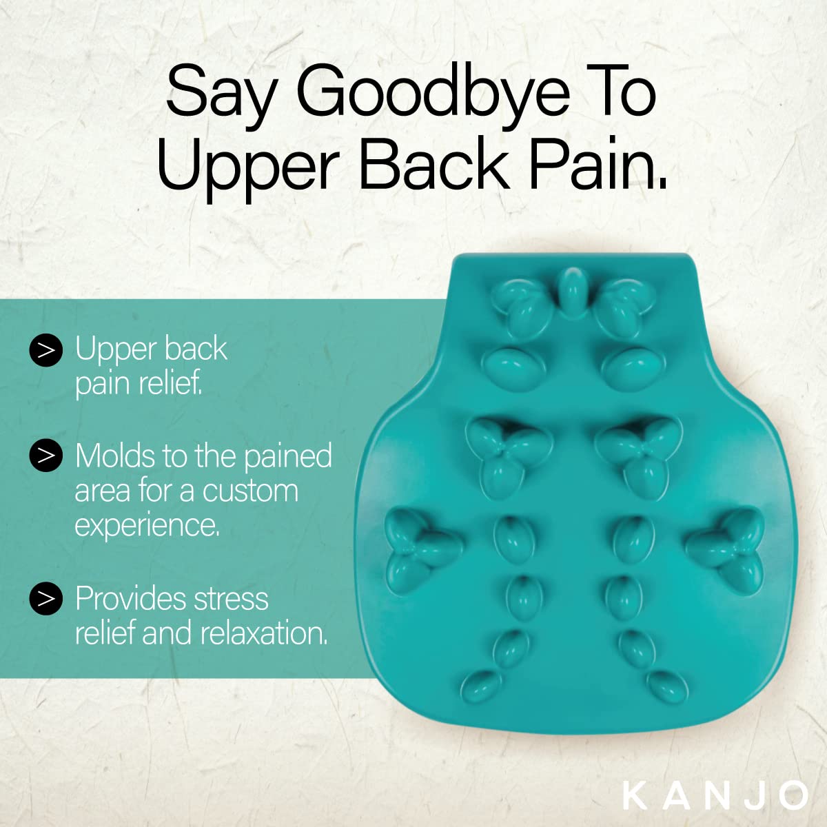 FSA HSA Eligible Kanjo Acupressure Back Pain Relief Cushion - Upper Back & Neck Support, Cervical Traction for Office Chair, Car Seat & Home Use