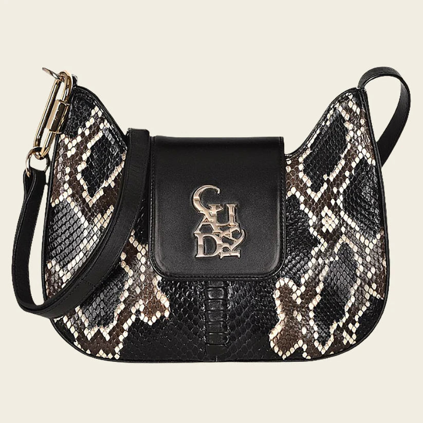 BOD88PI Cuadra Black Fashion Python Crossbody Bag for Women - Stylish & Elegant Purse for Daily Use, Parties & Travel