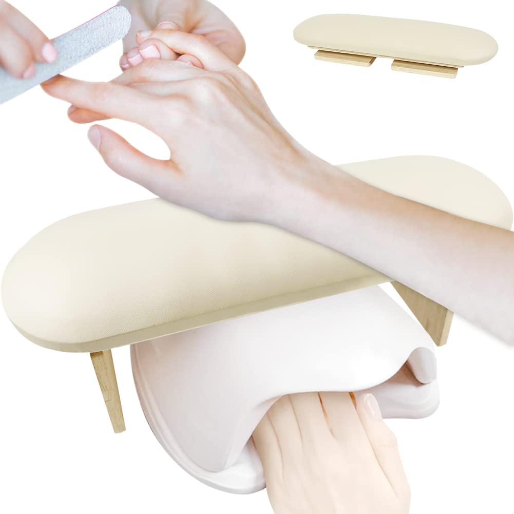 WAYUTO Foldable Nail Art Hand Rest - Ergonomic Manicure Arm Support Cushion for Nail Technicians & Home Users (Yellow) | Perfect for Salon, Spa & DIY Nail Care at Home