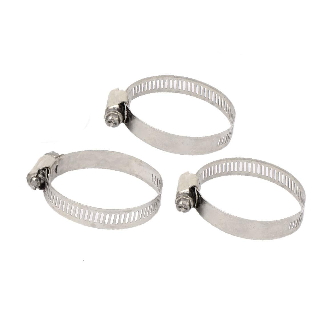 Stainless Steel Adjustable 33mm-57mm Cable Tight Clamp Pipe Fitting Clips (3 Pack) - Heavy Duty Hose Clamps for Plumbing, Automotive & Industrial Use - Secure Pipes, Hoses & Cables - Corrosion Resistant