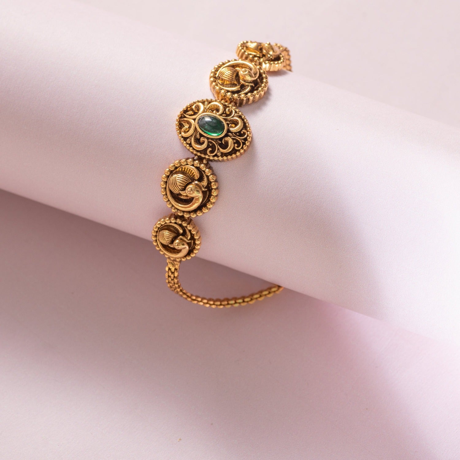 Azba Peacock Floral Antique Chain Bracelet for Women - Vintage Boho Jewelry Gift for Wedding, Party & Special Occasions
