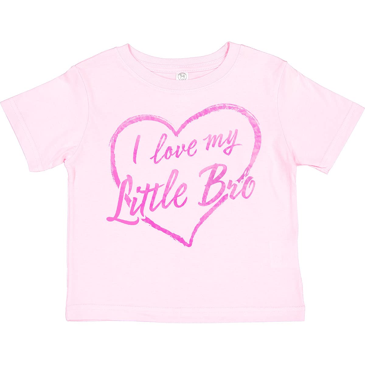 Inktastic I Love My Little Brother Toddler T-Shirt - Pink Chalk Heart Design | Cute Sibling Outfit for Toddlers & Kids | Perfect for Family Photos, Sibling Bonding & Casual Wear