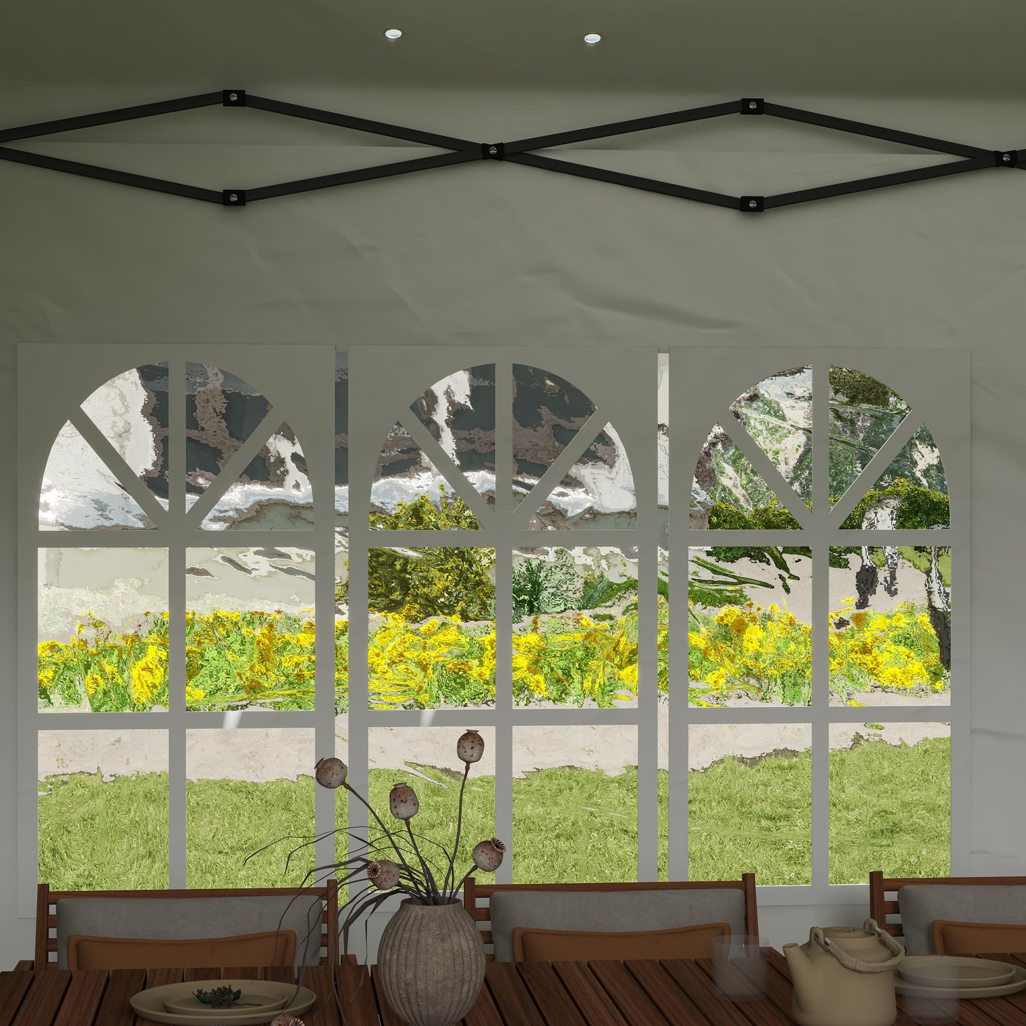 Outsunny 10' x 20' Heavy Duty Pop Up Canopy Tent with 4 Removable Sidewalls - Waterproof Instant Shelter Gazebo for Outdoor Parties, Camping, Beach, Backyard, Garden & Patio - Includes Carrying Bag (White)