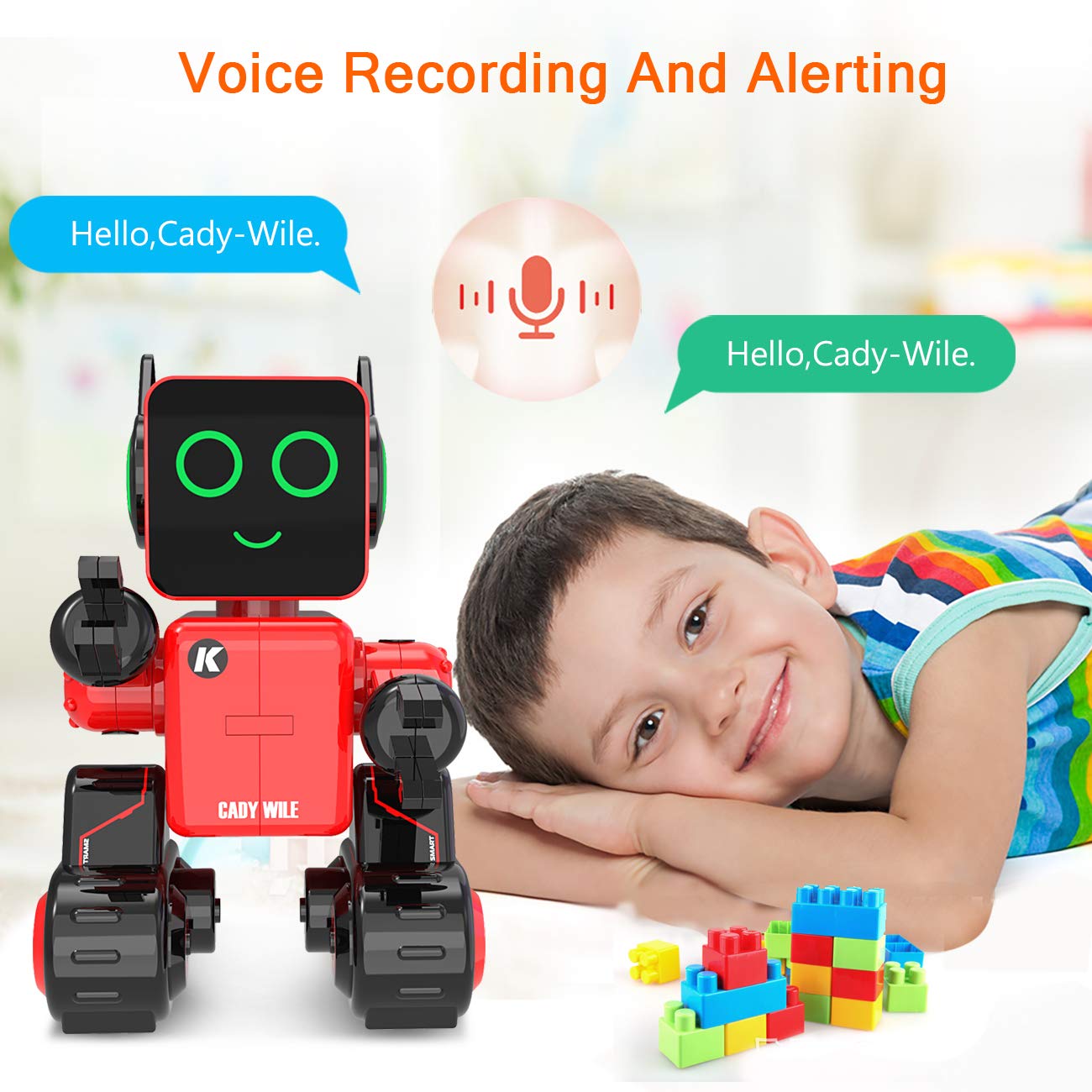 OKK Smart RC Robot Toy for Kids - Programmable Touch & Sound Control Robot with Walking, Dancing, Singing & Talking Functions - Interactive STEM Learning Toy for Boys & Girls (Red) - Perfect for Birthday Gifts, STEM Education & Family Playtime
