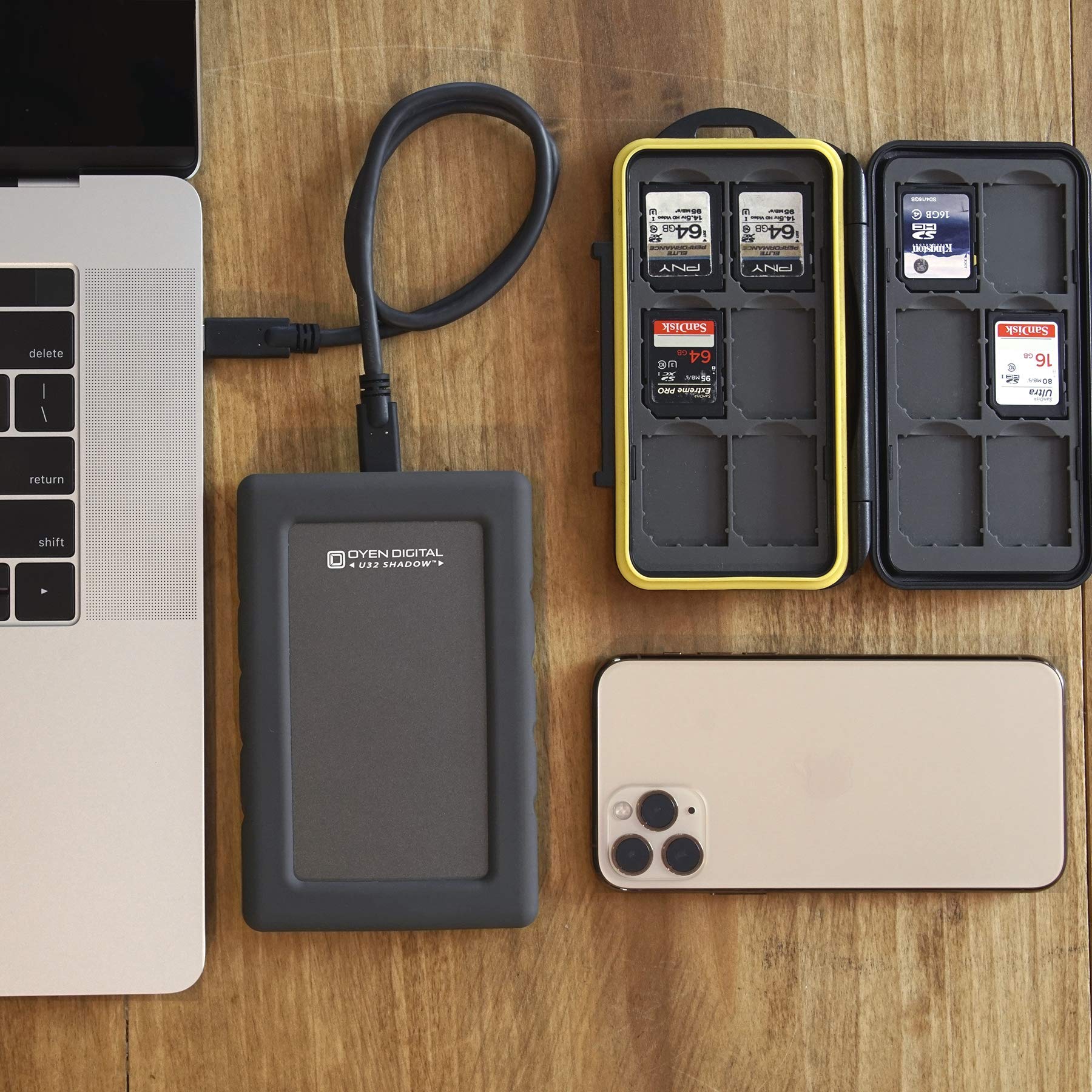 Oyen Digital U32 Shadow Dura 4TB USB-C Rugged Portable SSD - High-Speed External Solid State Drive for Mac, PC, Photography & Video Editing - Perfect for Travel, Field Work & Data Backup