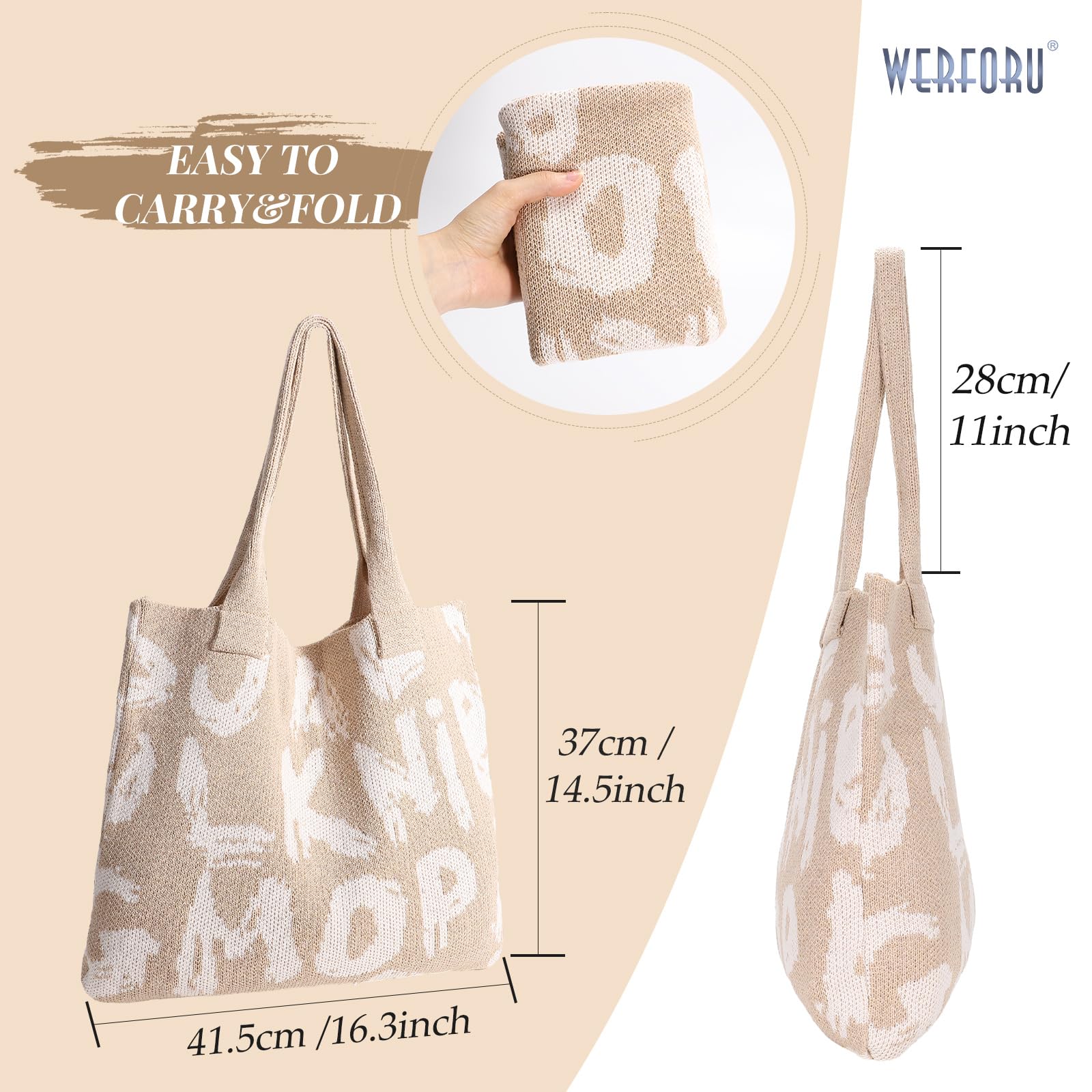 Crochet Tote Bag for Women - Boho Y2K Shoulder Bag for Summer & Travel