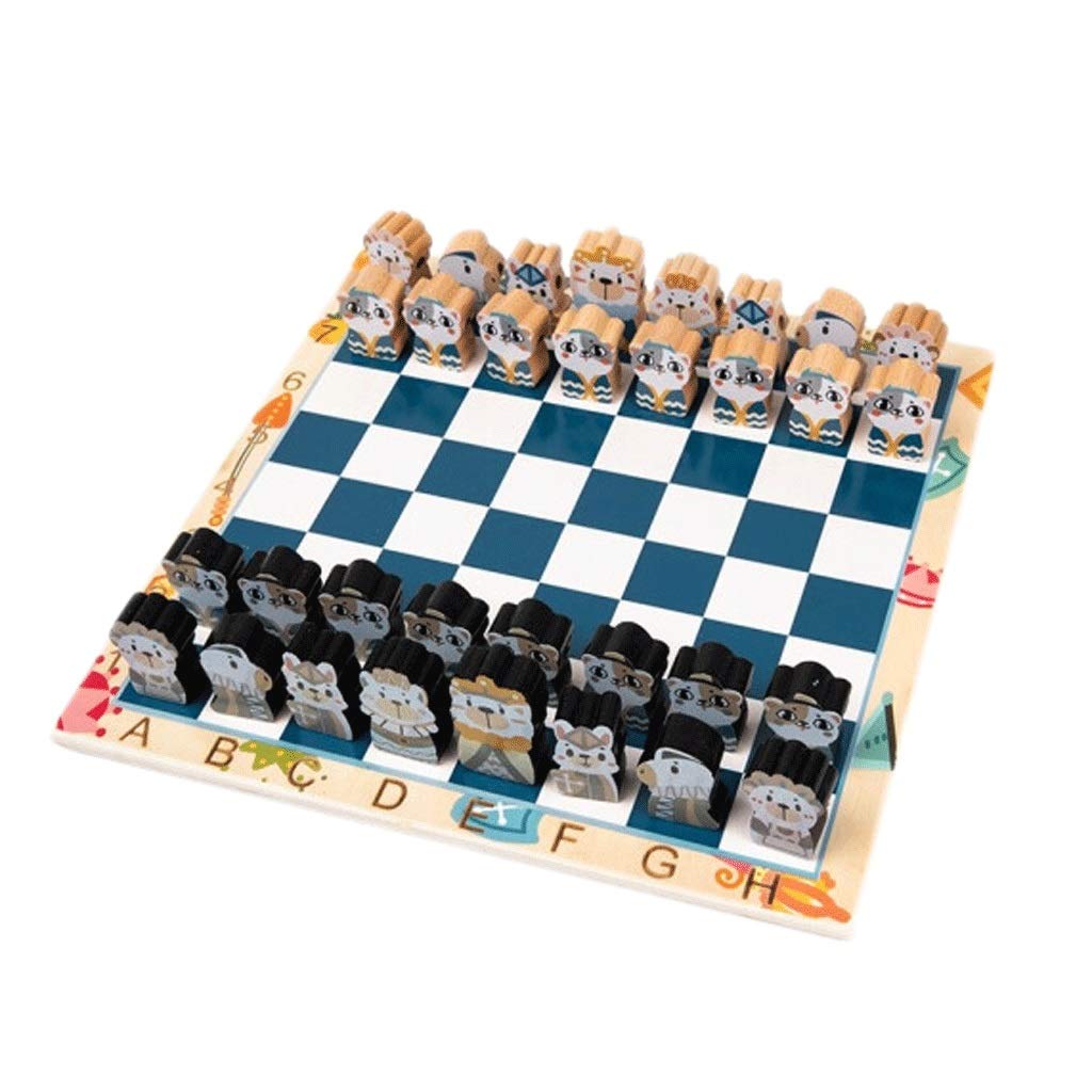 Premium Solid Wood Chess Set - Handcrafted Black & White Chess Pieces with Wooden Chessboard | Perfect for Beginners, Kids & Family Game Nights | Educational Toy & Strategy Game Gift