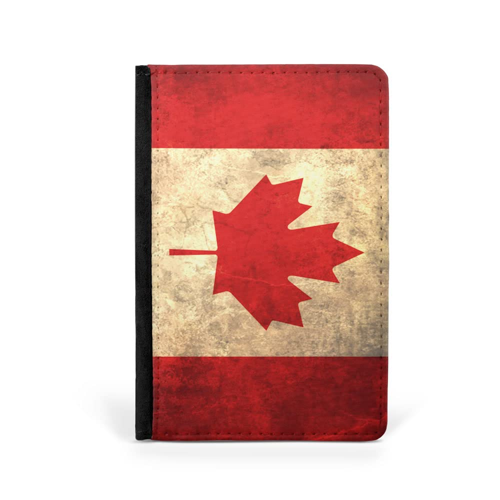 Canada Flag Flip Wallet - RFID Blocking Travel Passport Holder & ID Organizer Cover for Secure International Trips and Daily Use