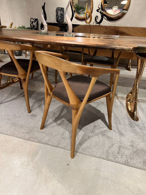 Premium Solid Walnut Dining Chair - Italian Style Luxury Wooden Chair for Home, Restaurant & Office - Elegant & Durable Seating Solution