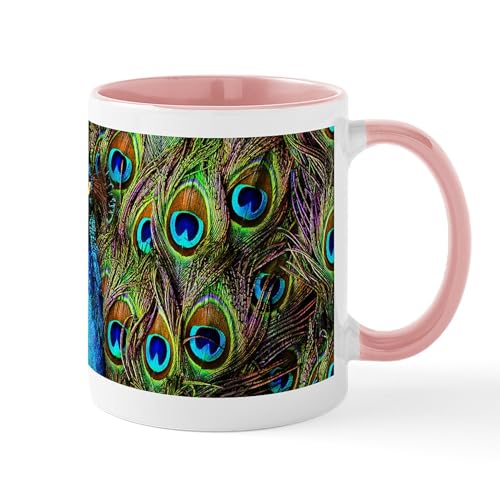 White/Pink Inside - Peacock Watch! Mug