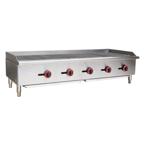 Cookline CCB 60 60-Inch Commercial Gas Countertop Radiant Charbroiler - Perfect for Restaurants, Diners & Outdoor Grilling