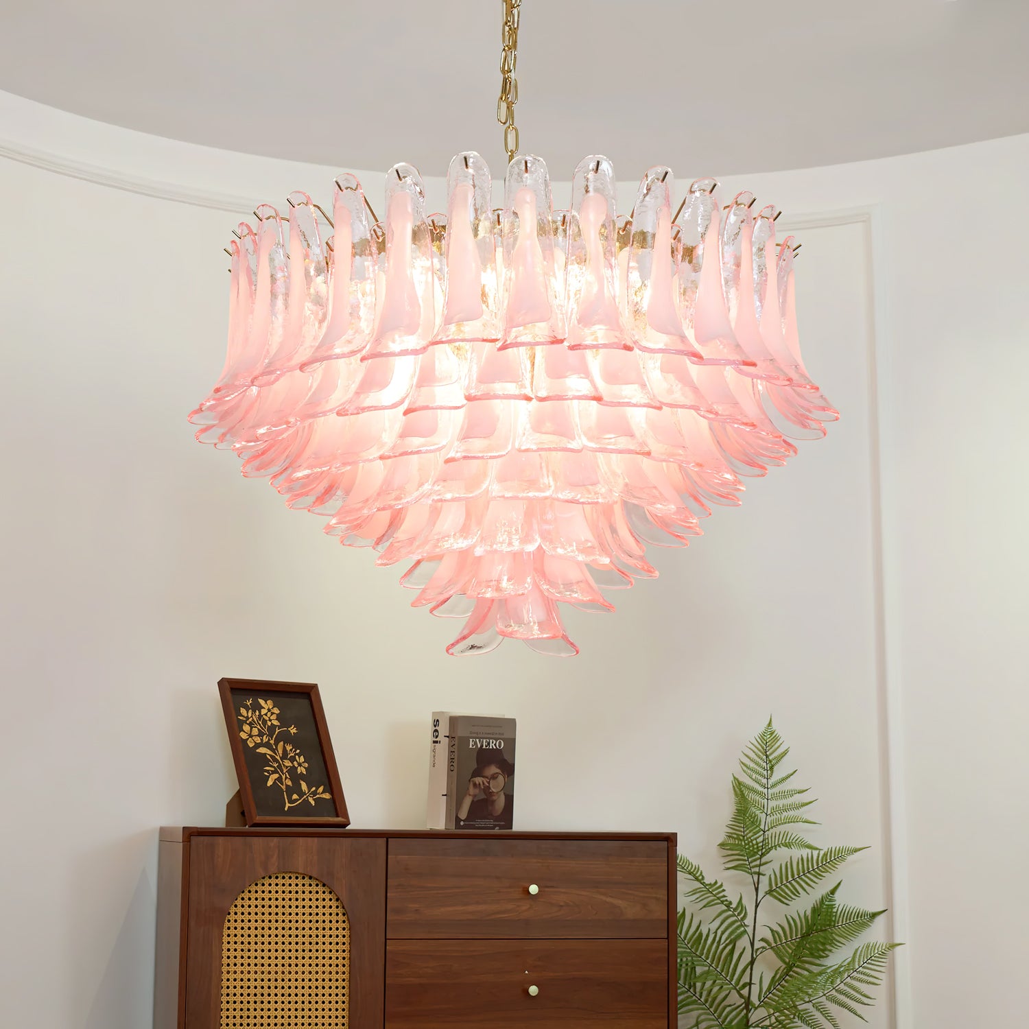 Elegant Barcelona Murano Glass Chandelier - Handcrafted Italian Lighting Fixture for Dining Room, Living Room & Bedroom Decor