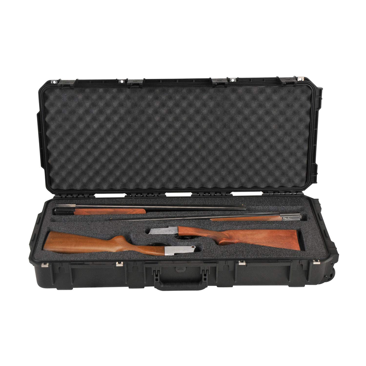 SKB iSeries 3I-3614-CBD Waterproof Rolling Shotgun Case - Heavy Duty Hard Shell with Wheels & Trigger Latches for Firearm Transport - Ideal for Hunting, Shooting Range & Air Travel Protection (Black)