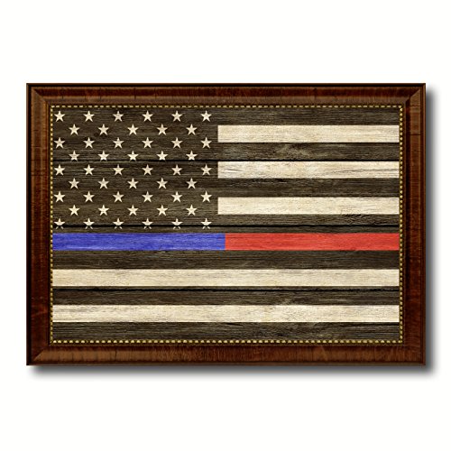 Thin Blue Line Police & Thin Red Line Firefighter Respect & Honor Law Enforcement First Responder American