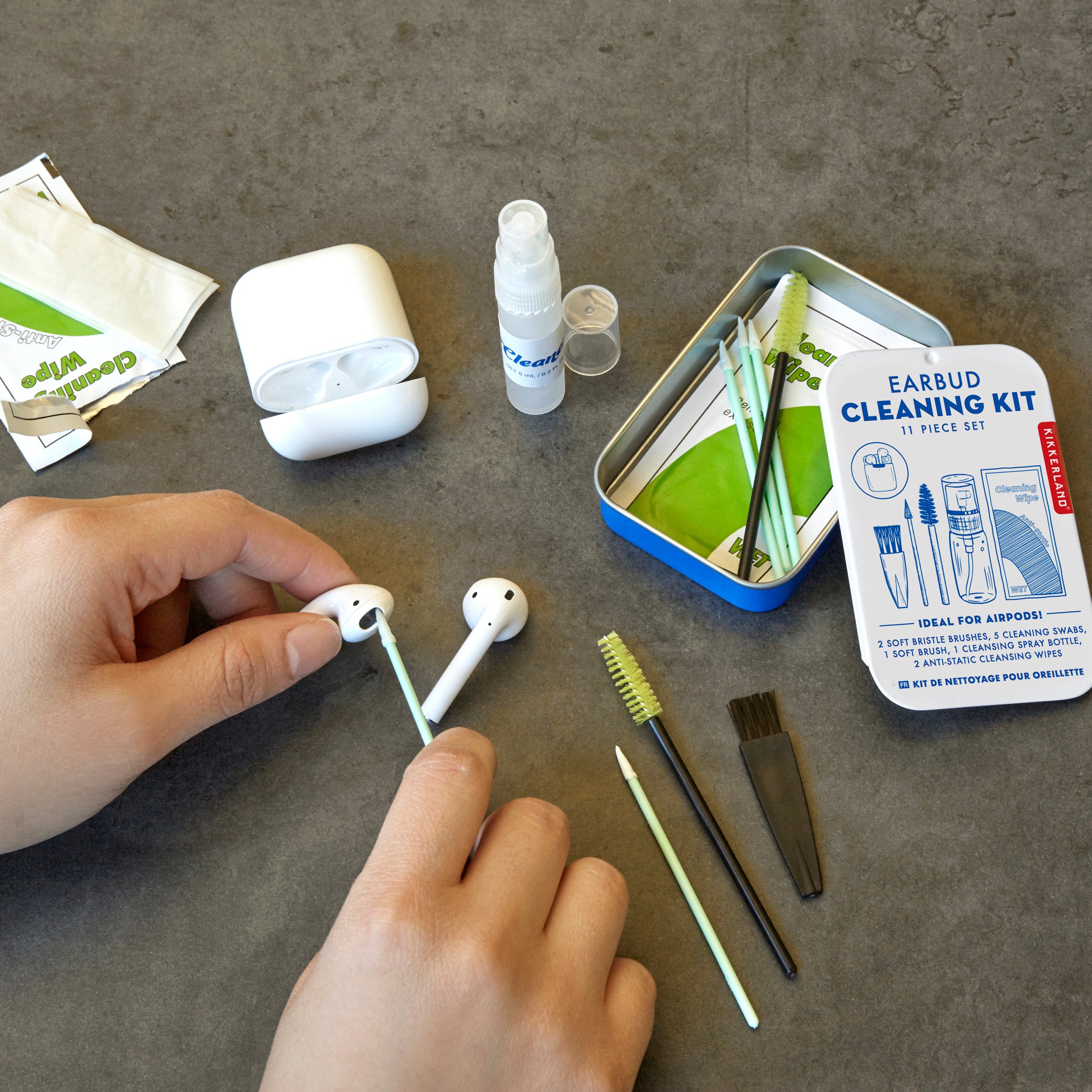 Premium Earbud Cleaning Kit - Wireless Headphone Cleaning Tools with Soft Brush & Wax Remover - Perfect for AirPods, Galaxy Buds & Bluetooth Earbuds (Great for Gym, Travel & Daily Use)