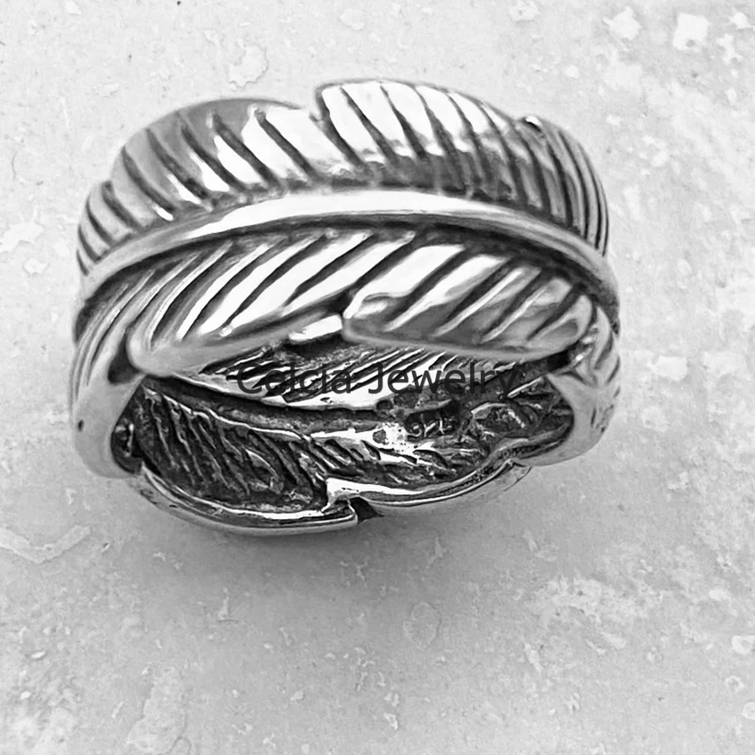 925 Sterling Silver Feather Wraparound Ring - Boho Bird Wing Jewelry for Women, Classic Religious Ring, Mothers Day Gift (Size 7) | Perfect for Boho Fashion, Spiritual Wear & Special Occasions