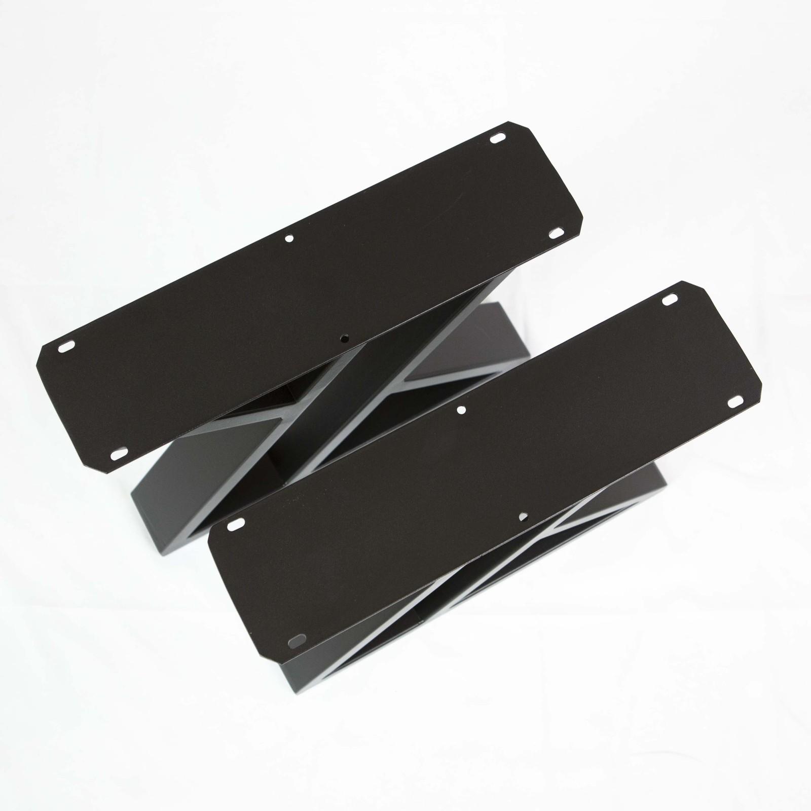 Black Powder Coated SS1120 Double Z Coffee Table Legs - 1 Pair Set for Modern Living Room Furniture & DIY Projects