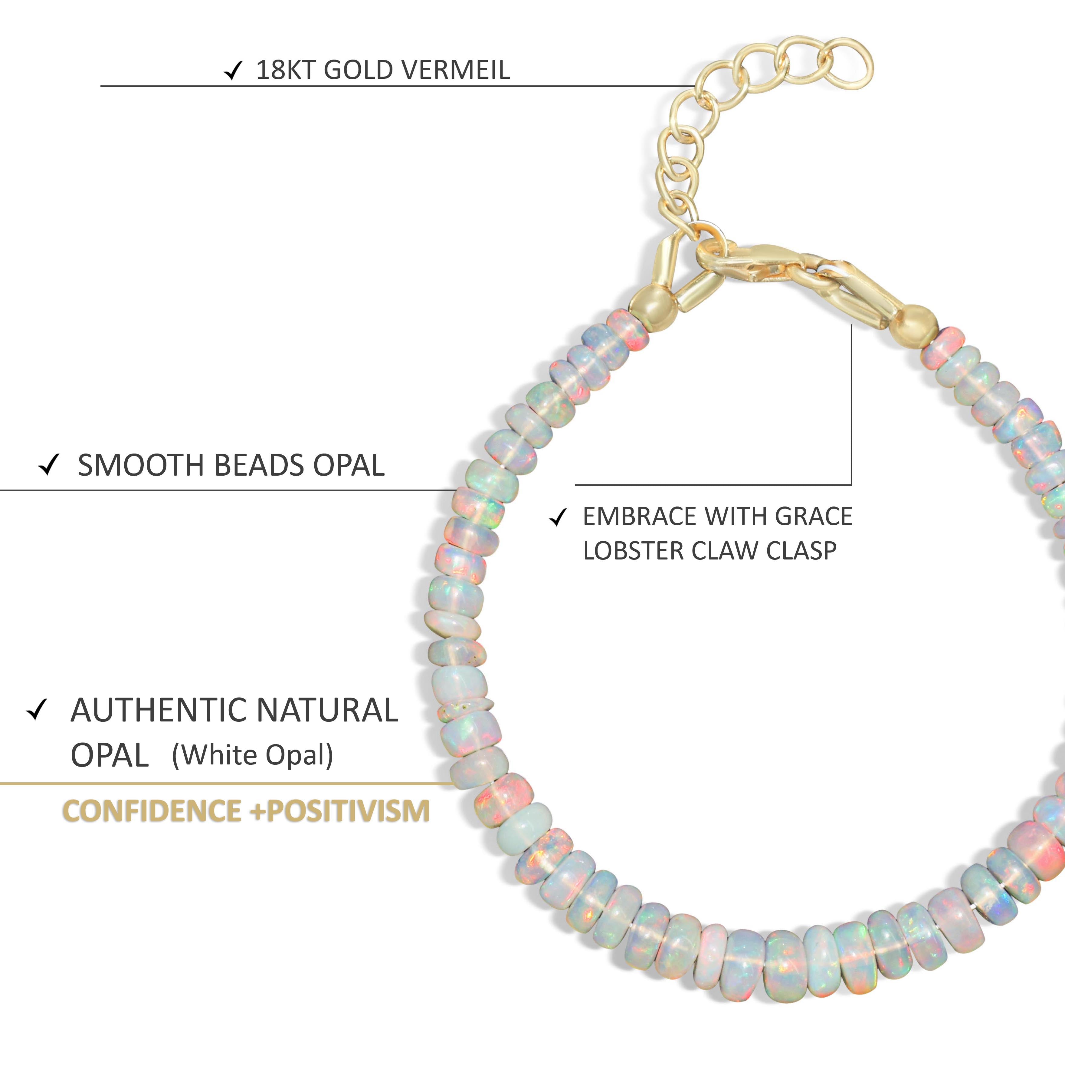 Elegant Smooth Gold Filled White Opal Beads Bracelet for Women - Perfect for Wedding, Party & Everyday Wear