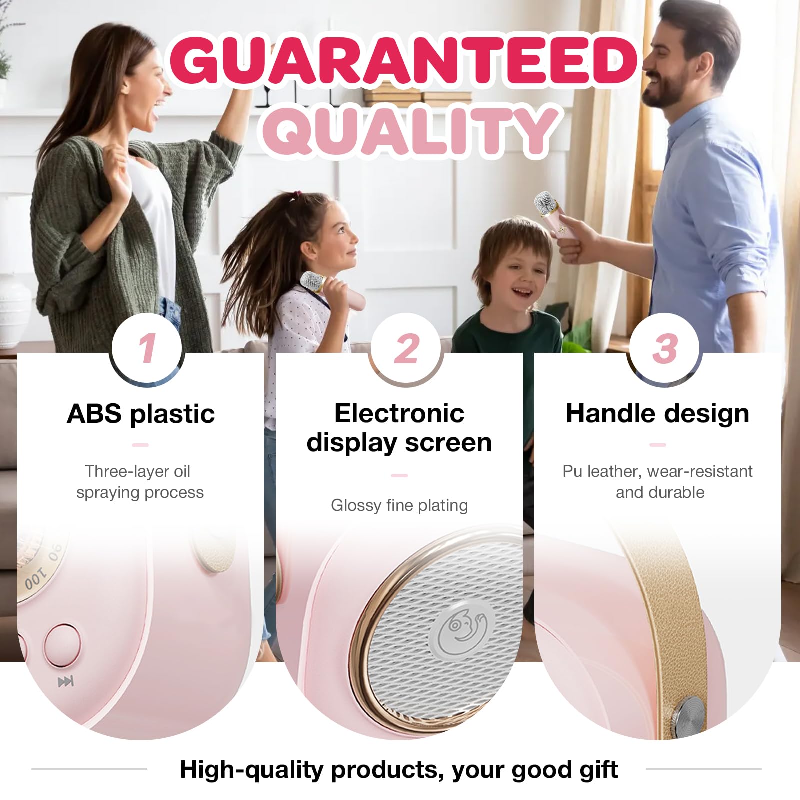 Best Kids Karaoke Machine with 2 Wireless Bluetooth Microphones - Portable Mini Singing Machine for Home & Parties (Pink) - Perfect for Birthday Gifts, Family Fun & Indoor Entertainment