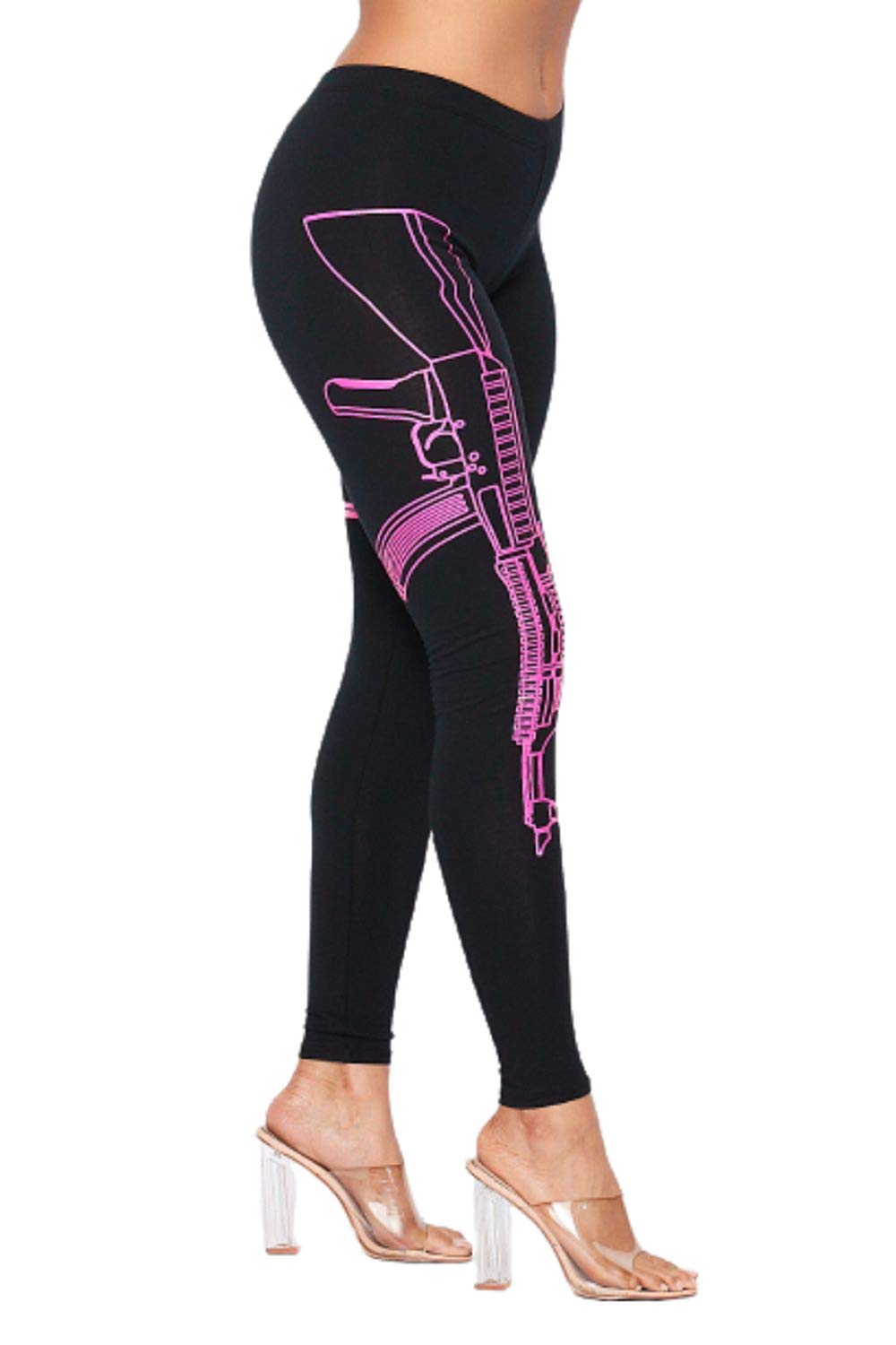 USA Made Guns Out Machine Gun Leggings - Plus Size XL XXL XXXL - Perfect for Gym, Workout & Streetwear Fashion