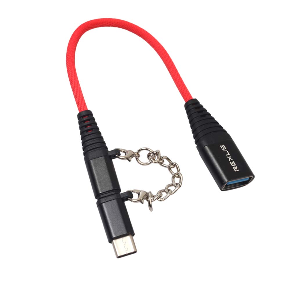 Type-C to USB-C & Micro OTG Adapter for Phone Tablet Laptop - Black