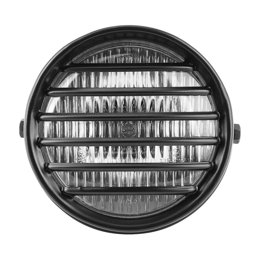 Universal 6in Motorcycle Headlight with Aluminum Housing & Clear Glass Lens - 35W Halogen Bulb for Harley, Cruiser, Chopper Bikes - Durable Headlamp Replacement for Night Riding and Commuting