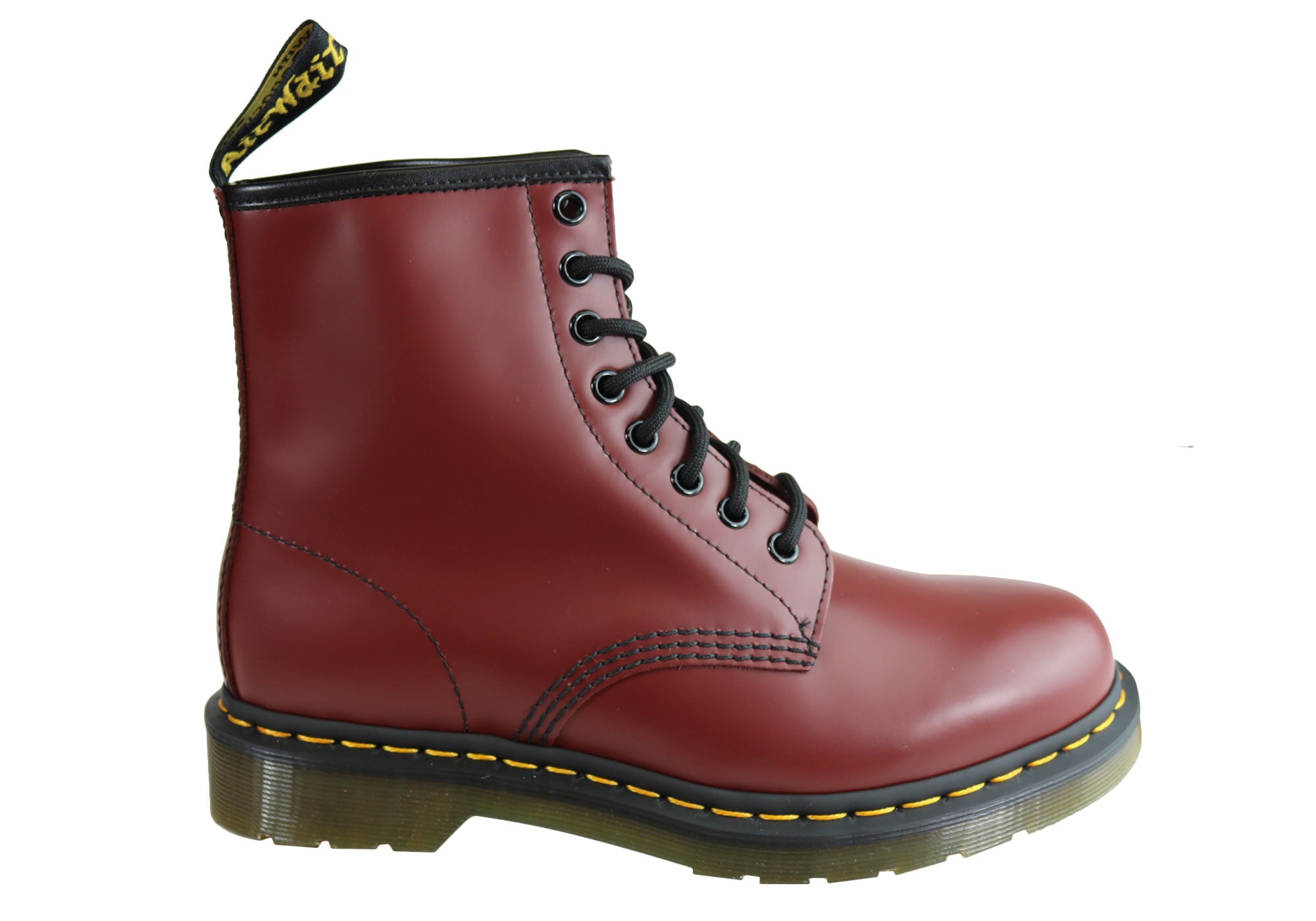 Dr. Martens 1460 Cherry Red Smooth Leather Unisex Lace-Up Boots - Stylish & Durable for Everyday Wear, Work & Outdoor Adventures