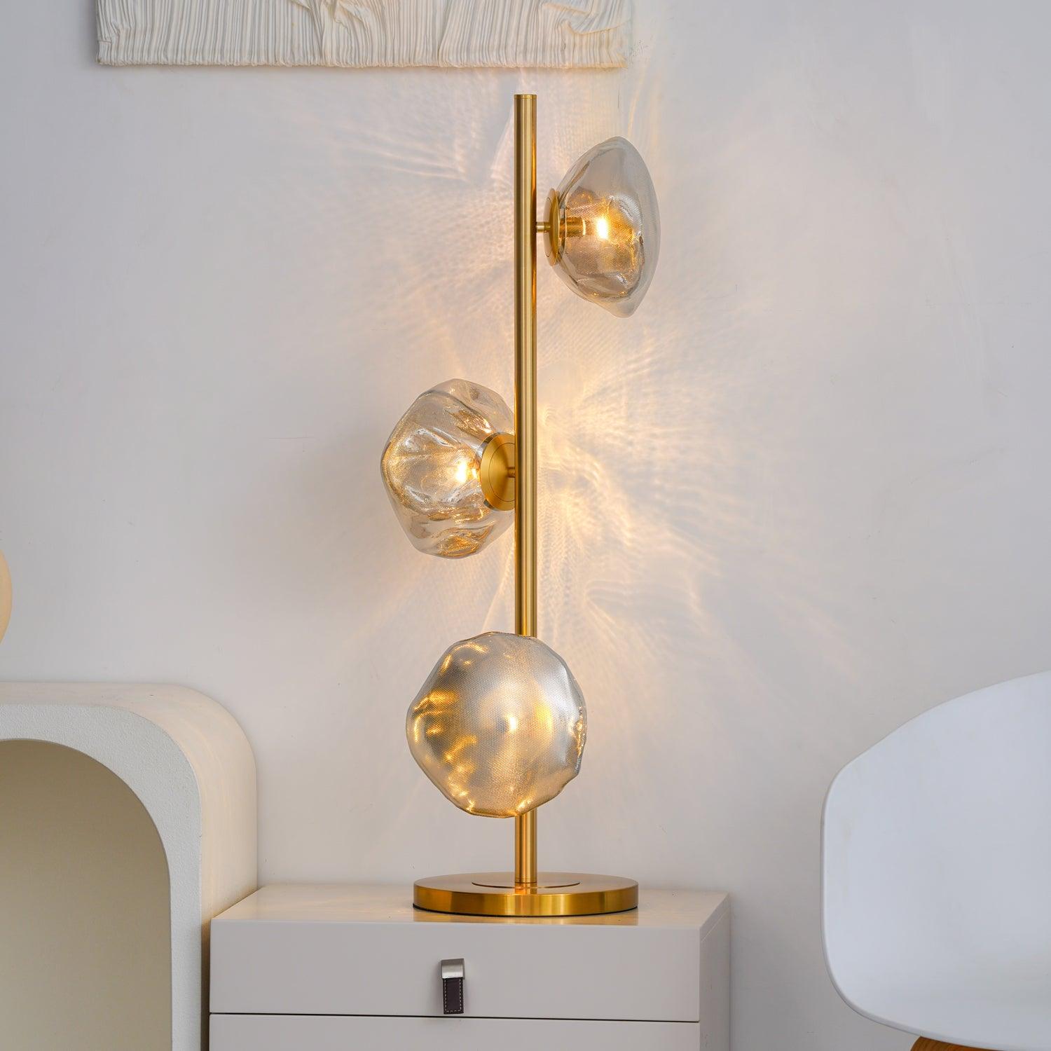 Elegant Glass Petals Table Lamp - Modern Home Decor for Bedroom, Living Room & Office - Soft Ambient Lighting for Relaxation & Reading