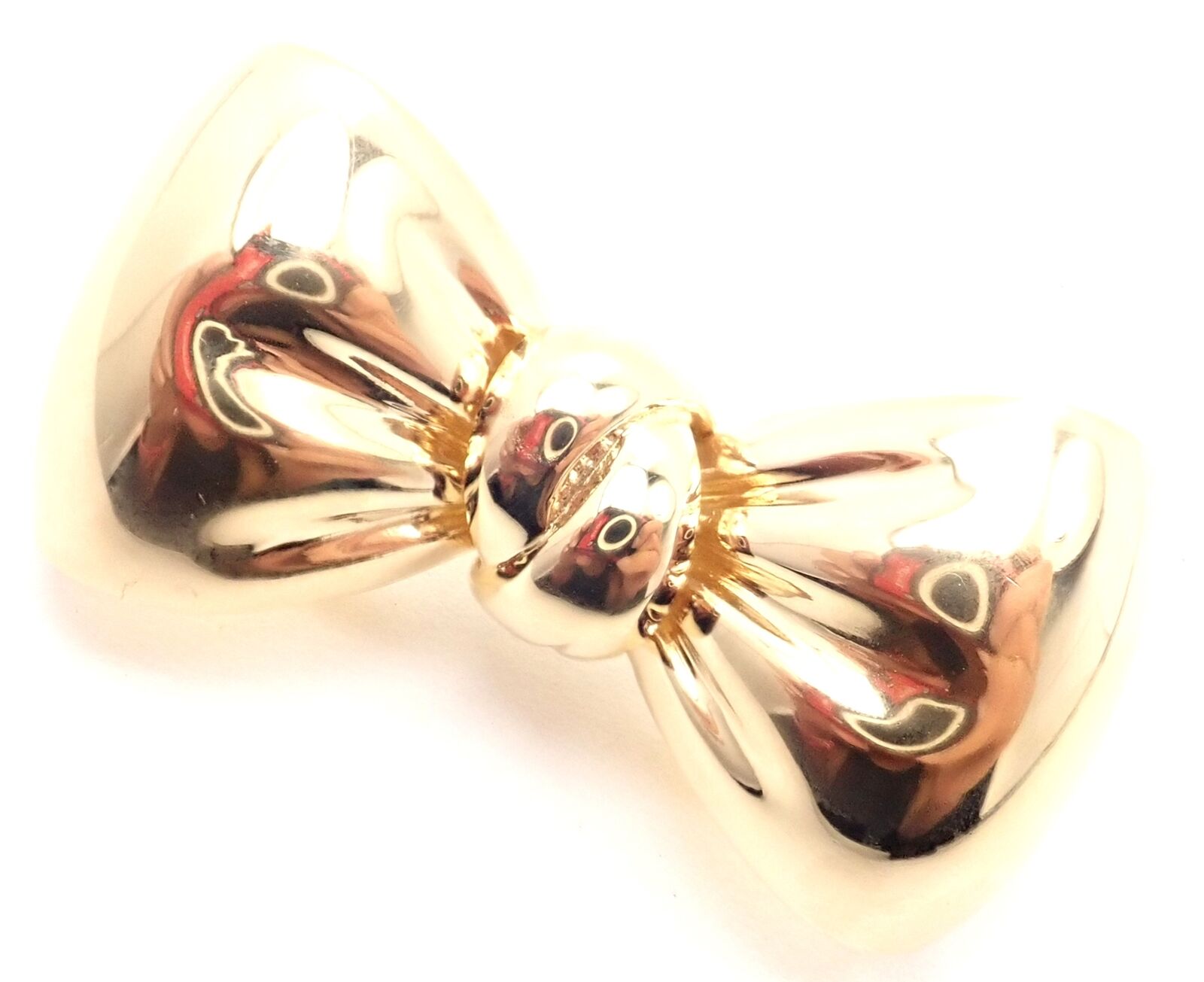 Authentic Van Cleef & Arpels 18k Yellow Gold Bow Pin Brooch - Vintage Luxury Jewelry for Women, Perfect for Weddings & Special Occasions