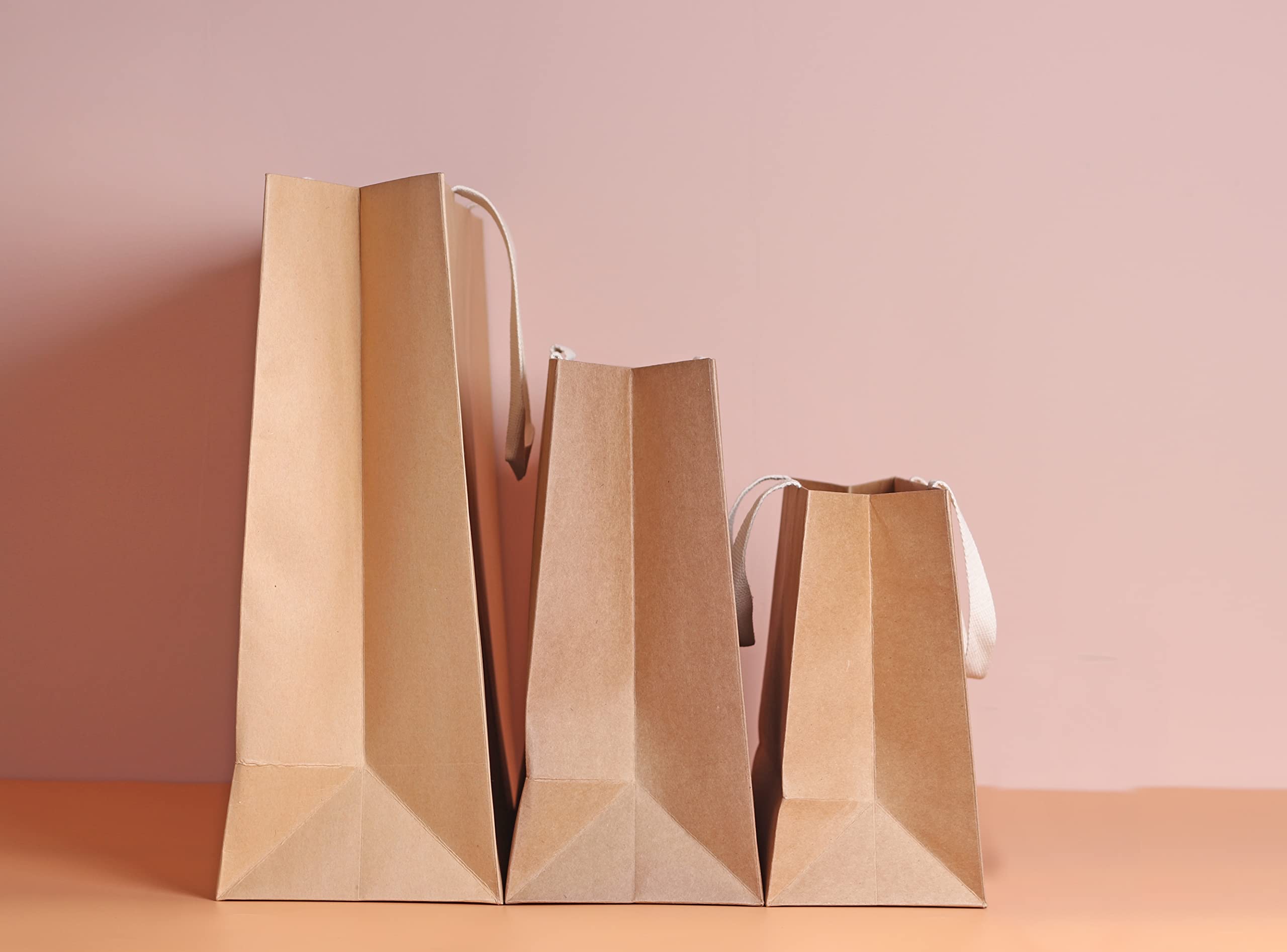 6-Pack Extra Large Natural Brown Paper Gift Bags - 21.7x6.1x15.7 Inches | Jumbo Sturdy Durable Shopping Bags for Parties, Weddings, Retail Packaging & Eco-Friendly Gifting