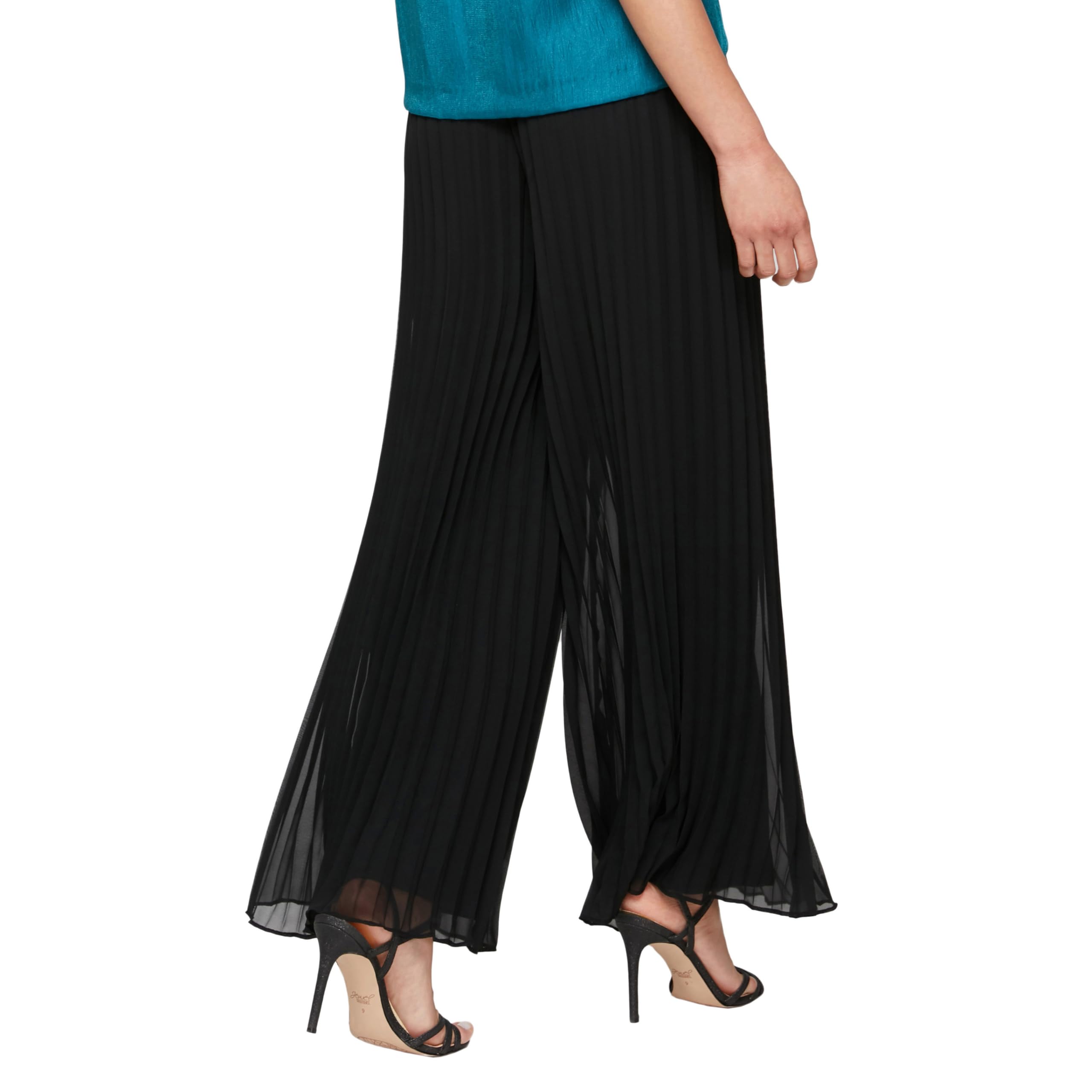 Alex Evenings Women's Wide Leg Chiffon Dress Pants - Elegant Formal Wear for Mother of The Bride, Wedding Guest & Special Occasions (Petite & Regular Sizes) - Perfect for Weddings, Galas, Cocktail Parties & Evening Events