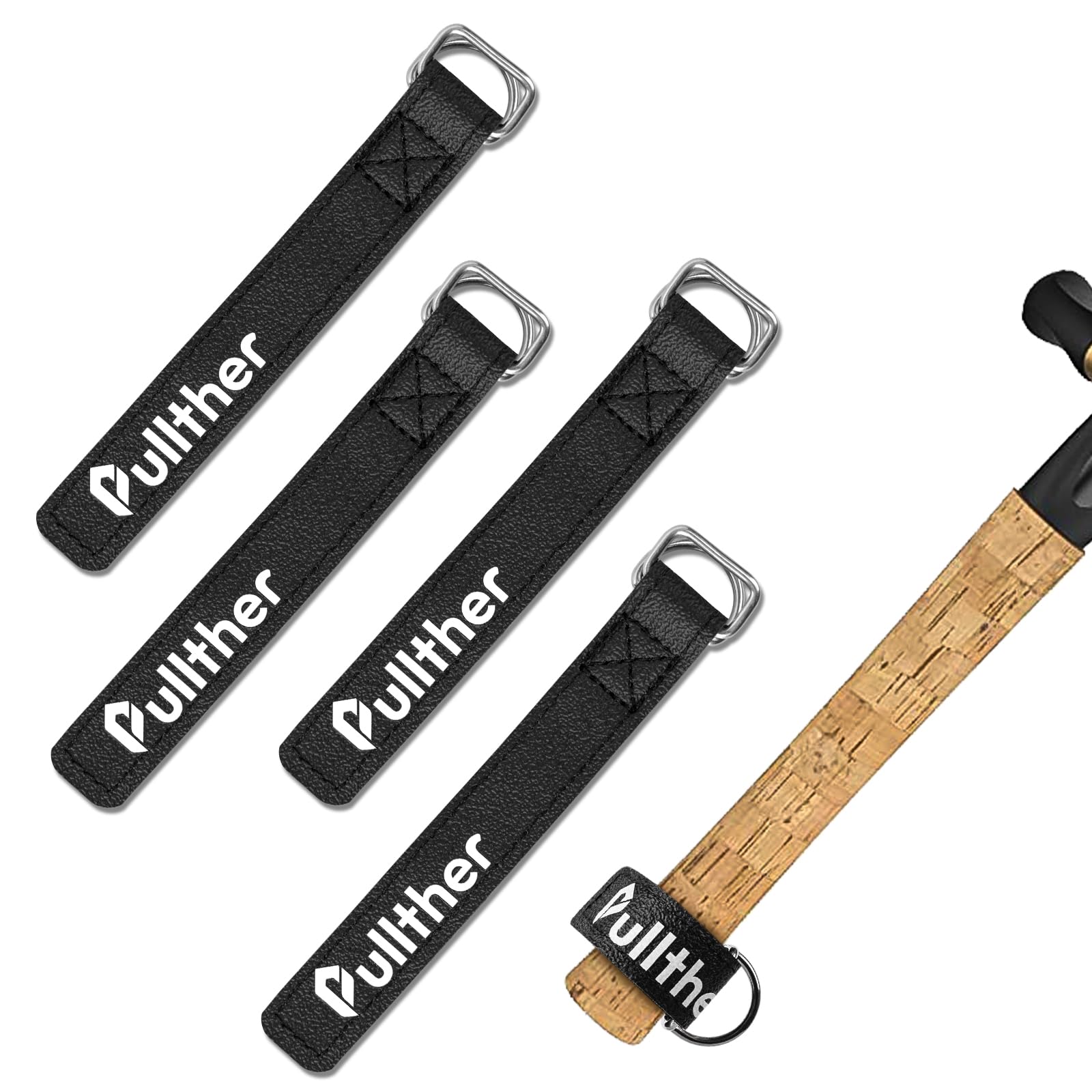 5.9 Inch Fishing Rod Straps - 4 PCS Heavy Duty Rod Ties for Kayak & Boat Fishing - Secure Fishing Rod Accessories for Saltwater & Freshwater Anglers - Perfect for Travel & Storage