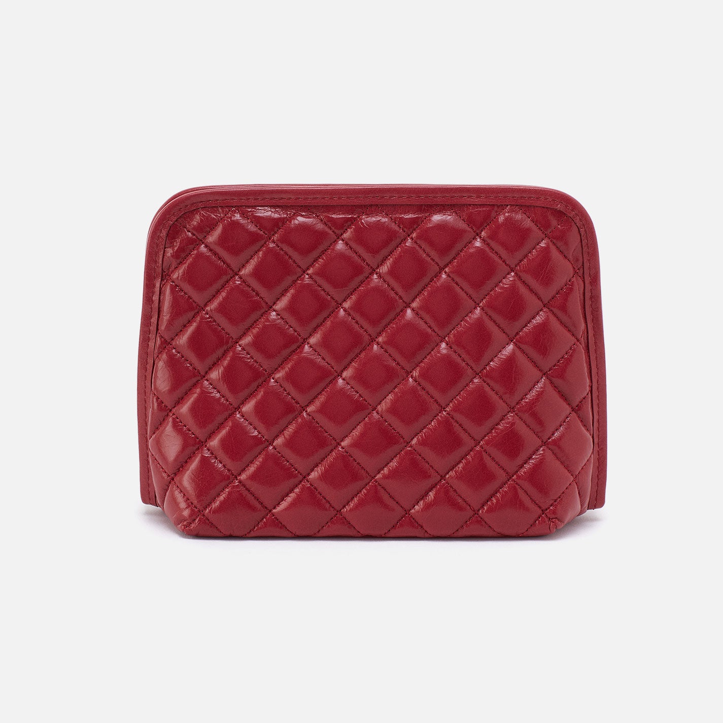 Premium Leather Cosmetic Bag for Women - Elegant Cranberry Makeup Pouch - Perfect for Travel, Gym & Everyday Essentials Organization