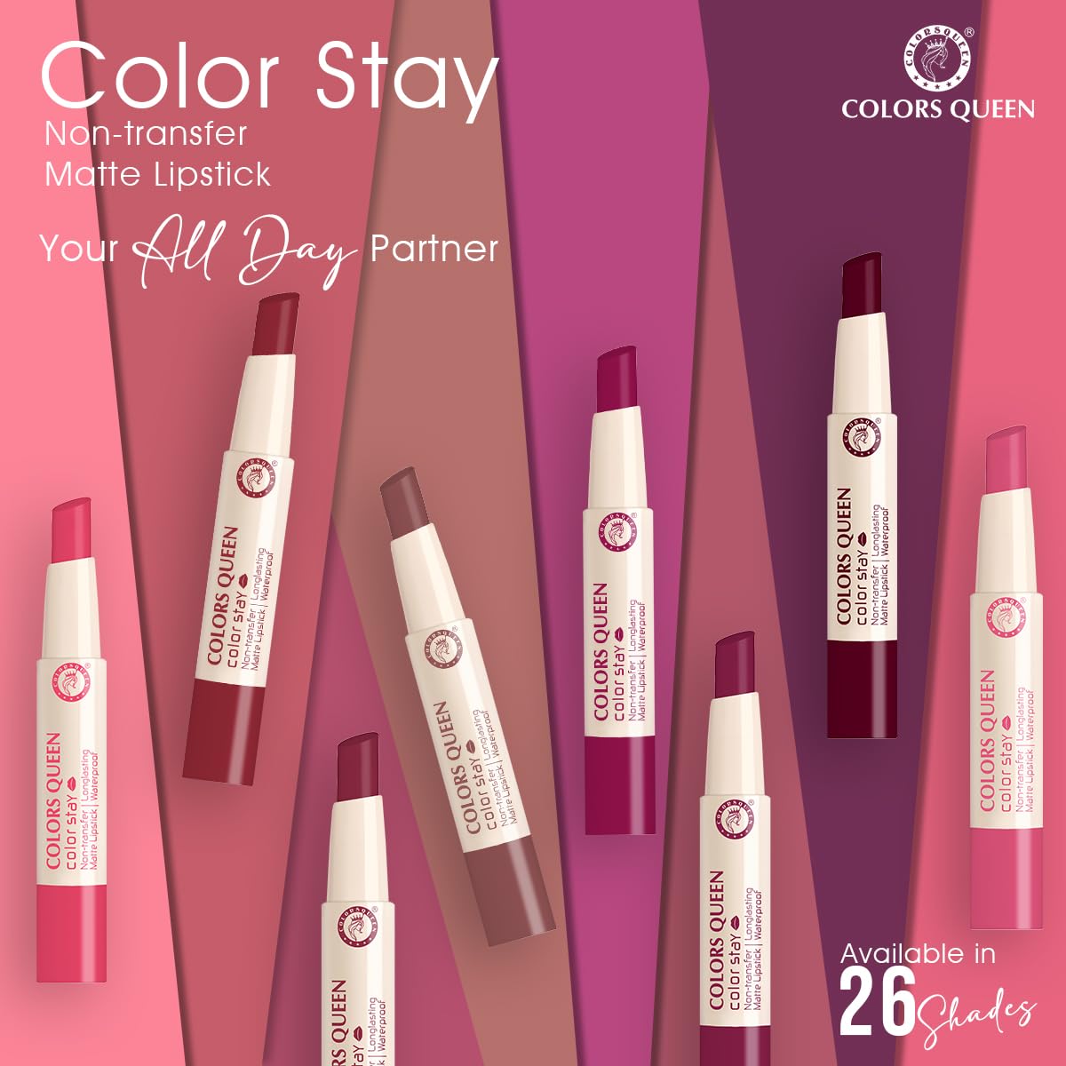 COLORS QUEEN Matte Lipstick - Baby Pink Long Lasting Lip Makeup | Perfect for Everyday Wear & Special Occasions
