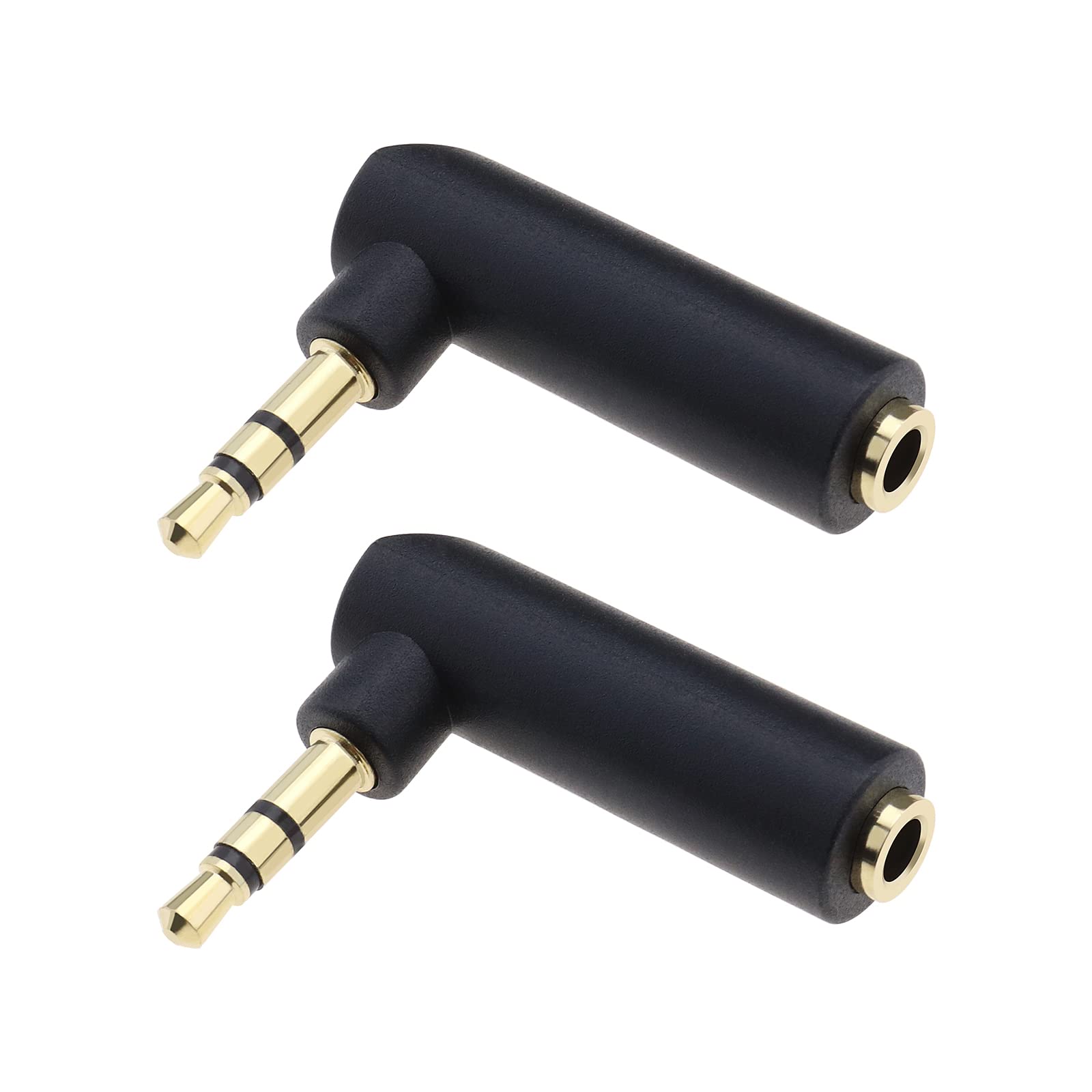 ECSiNG 3.5mm Gold Plated Right Angle Audio Adapter - 90 Degree Stereo Jack Connector for iPhone, Android, Laptop, Headphones & Gaming Headsets - Perfect for Travel, Office & Home Entertainment