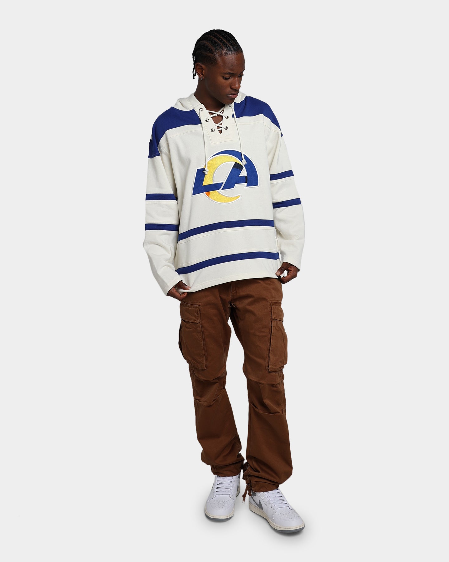 47 Brand Los Angeles Rams Superior Lacer Hoodie Cream - NFL Team Fan Apparel for Men & Women - Perfect for Game Day, Tailgating & Casual Wear