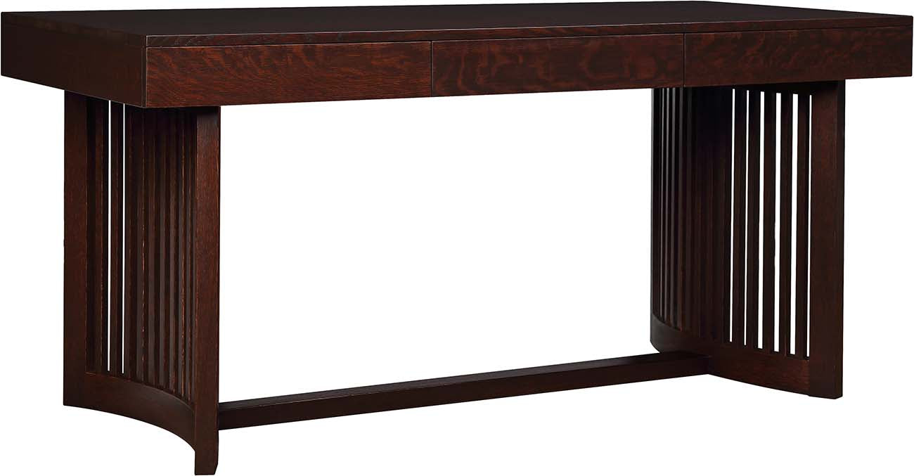 Vintage Spindle Desk for Home Office - Classic Wooden Writing Desk with Spindle Back, Perfect for Small Spaces & Cozy Corners