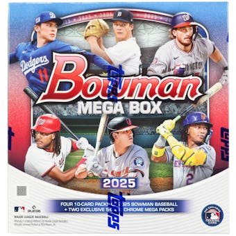 2025 Bowman Baseball Mega Box - Exclusive Collectible Trading Cards for MLB Fans | Perfect for Sports Memorabilia Collections & Fantasy Baseball Enthusiasts