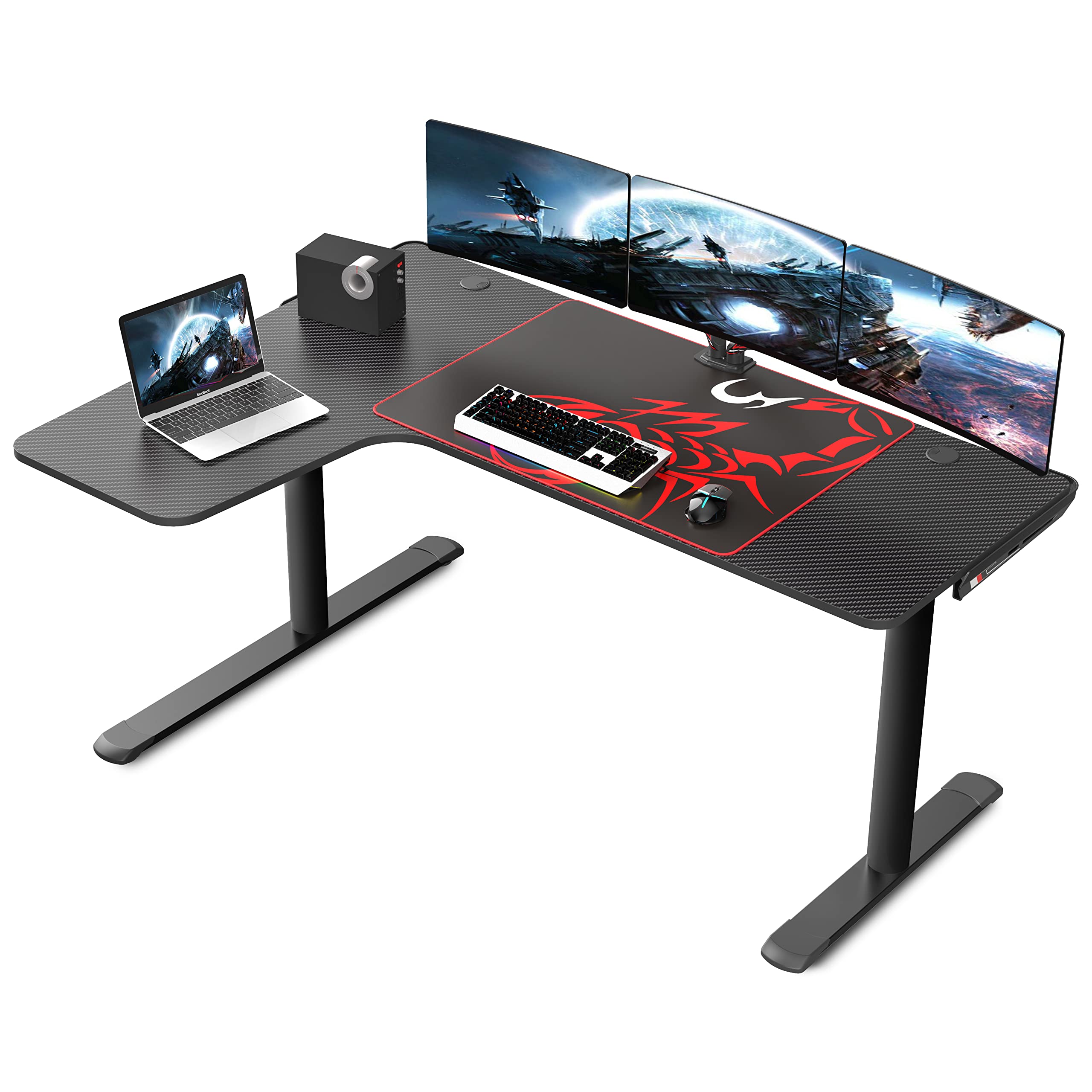 EUREKA ERGONOMIC L-Shaped Gaming Desk 60
