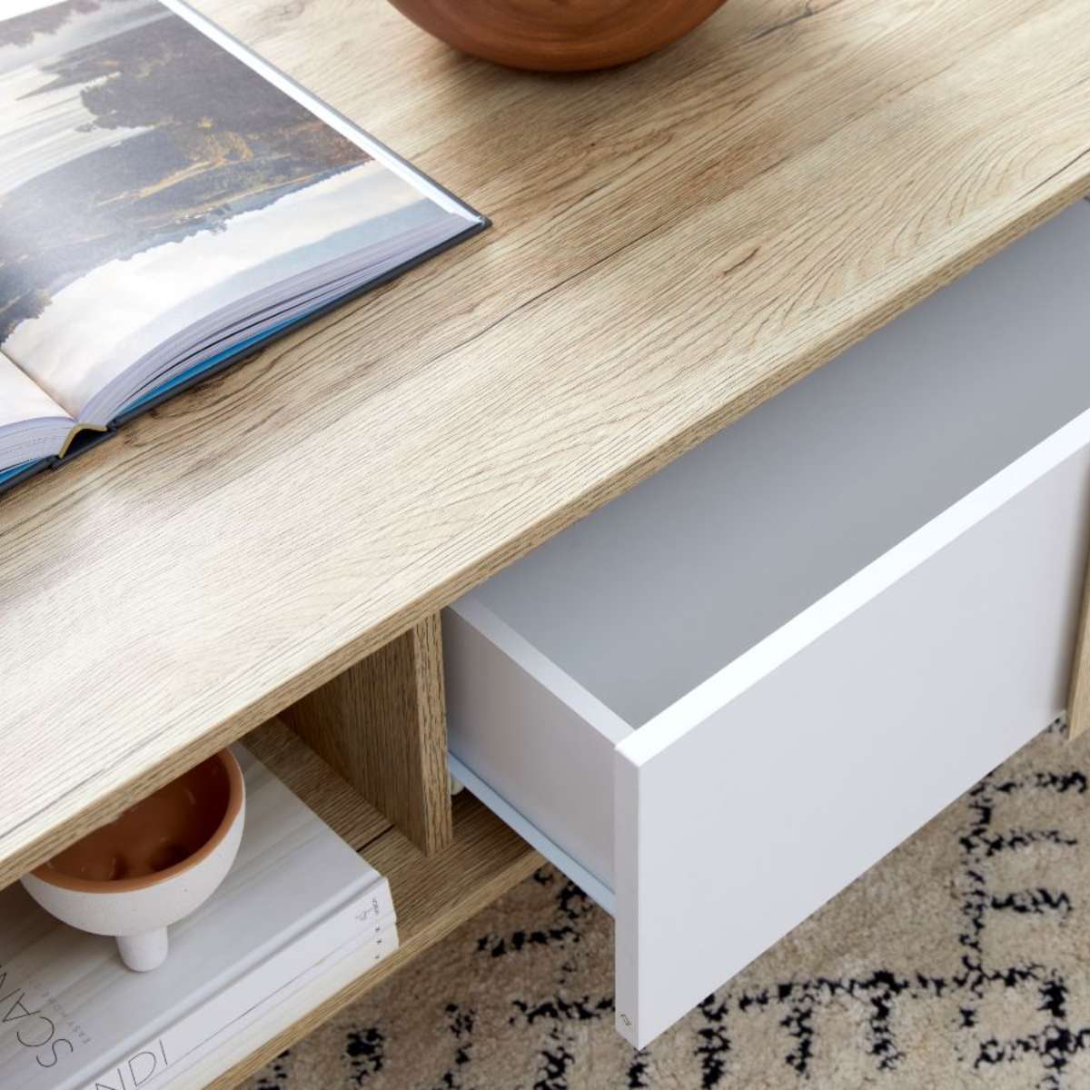 Modern Jesse Coffee Table - Mid-Century Style Wooden Living Room Furniture for Small Spaces | Perfect for Apartments, Studios & Cozy Homes