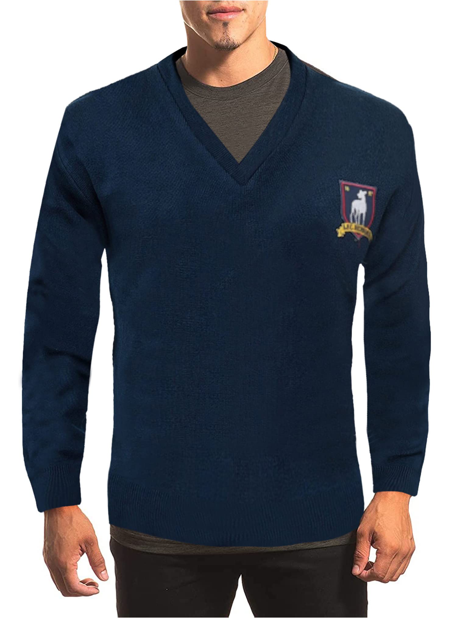 Tedd Jason Sudeikis V-Neck Sweater for Men - Lightweight Cotton Cashmere Blend, XL Standard Size | Perfect for Casual Wear, Office Outfits & Fall Layering