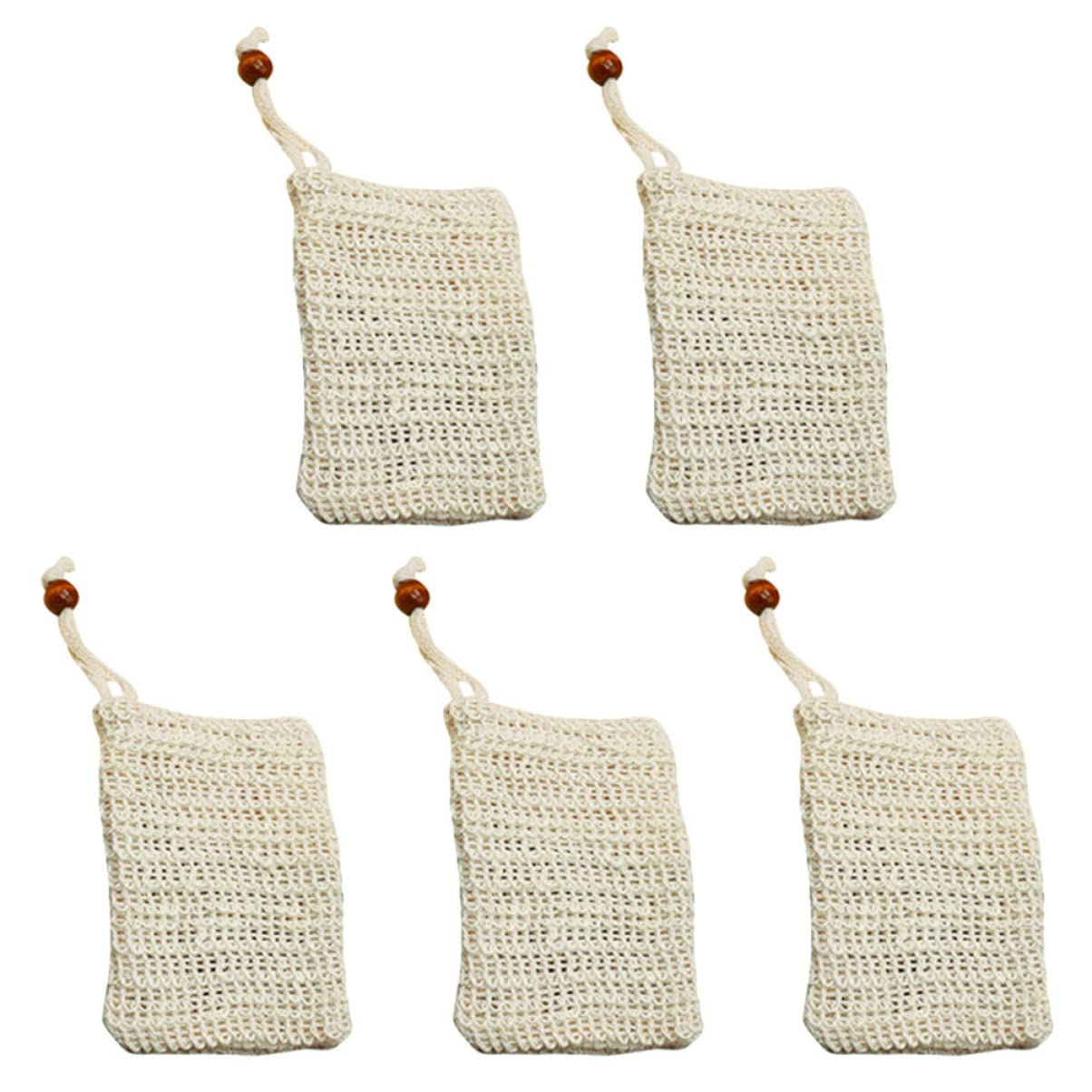Minkissy 5-Pack Mesh Soap Bags with Drawstring - Reusable Wash Bags for Handmade Soap, Facial Cleansing Bars & Fruit Soaps - Perfect for Travel, Shower & Bathroom Storage