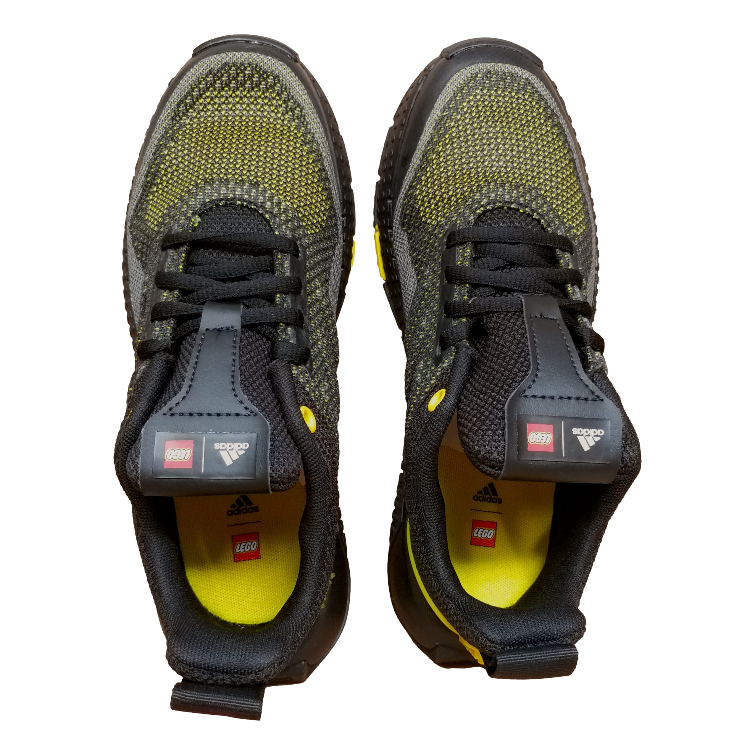 Adidas Lego Sport Pro J Kids Unisex Running Shoes - Black/Yellow, Size 4 | Lightweight Sneakers for Boys & Girls | Perfect for School, Play & Daily Activities