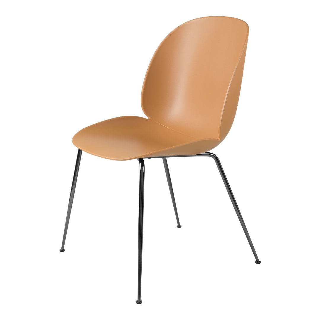 Modern Beetle Dining Chair with Conic Base - Unupholstered Wooden Seat - Stylish Kitchen & Dining Room Furniture for Home & Restaurant Use