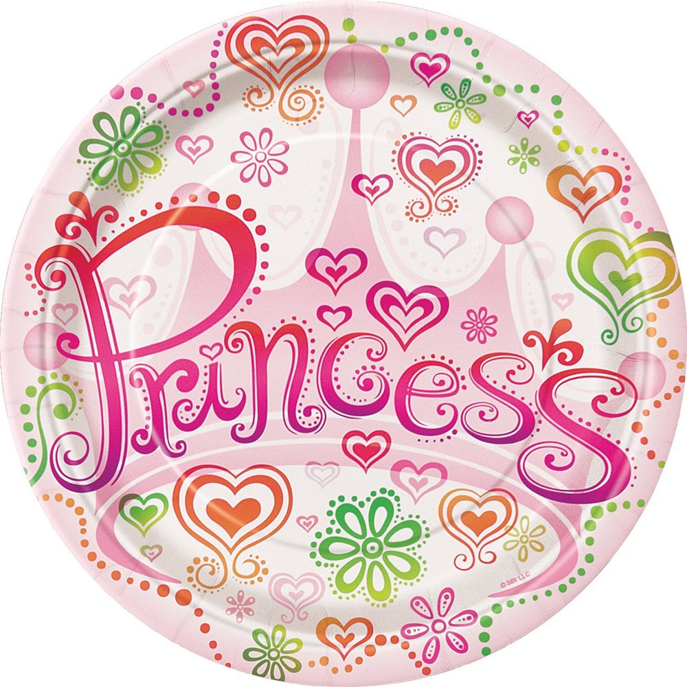 Diva Princess Dessert Plates Set of 8 - Elegant Party Tableware for Birthdays, Weddings & Special Occasions